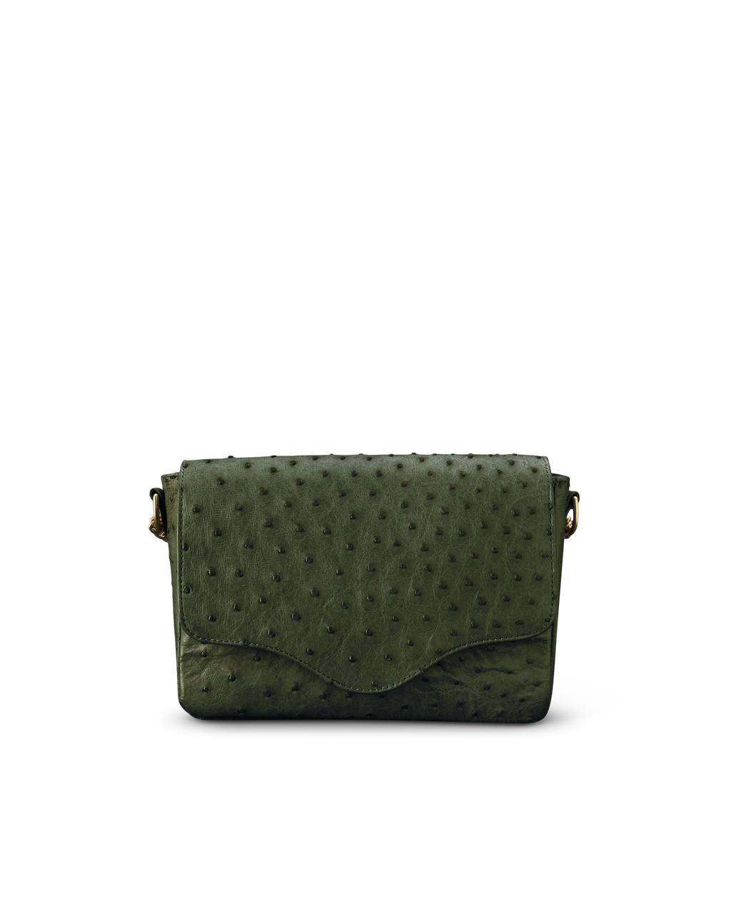 Ostrich Shoulder Bag - Forest Green Ostrich