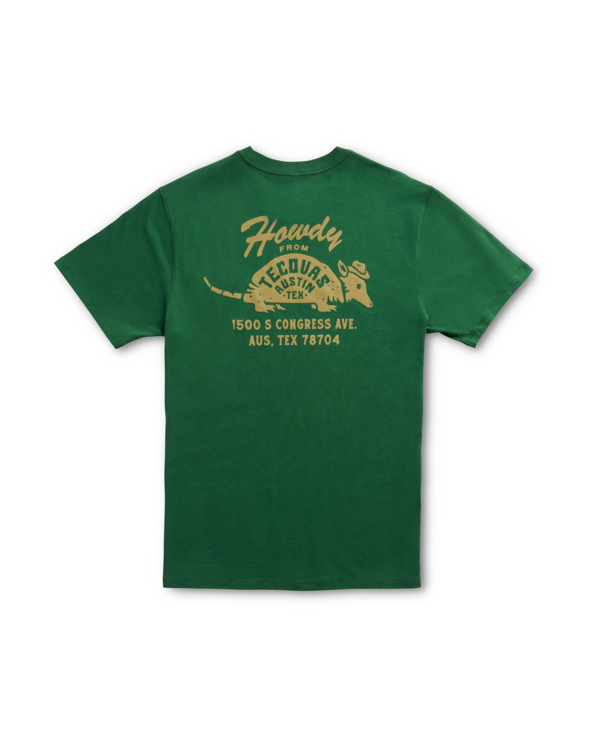 Men's Howdy Armadillo Tee - Green Khaki  Pima Cotton