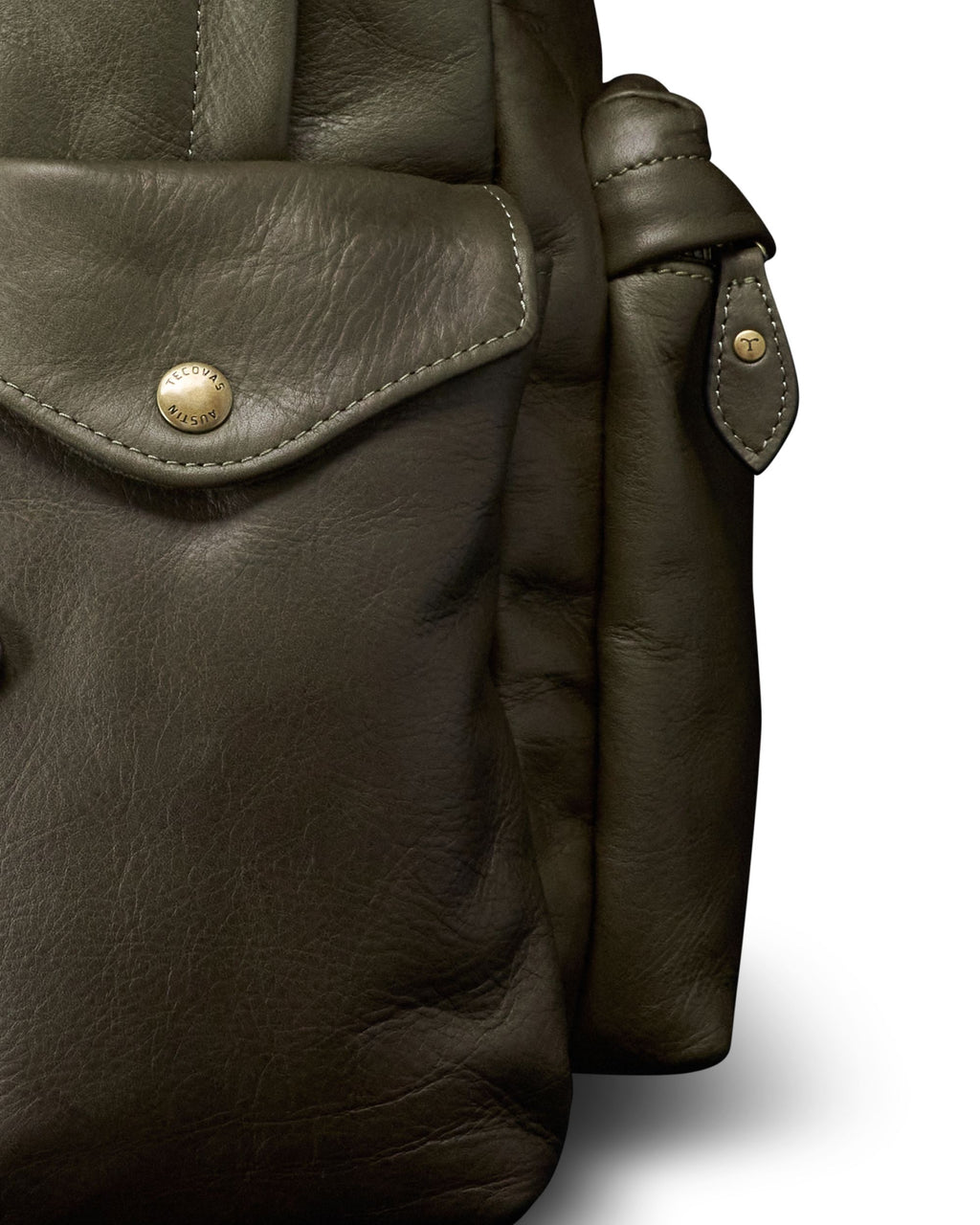 Men's Leather Backpack - Dark Olive Cowhide