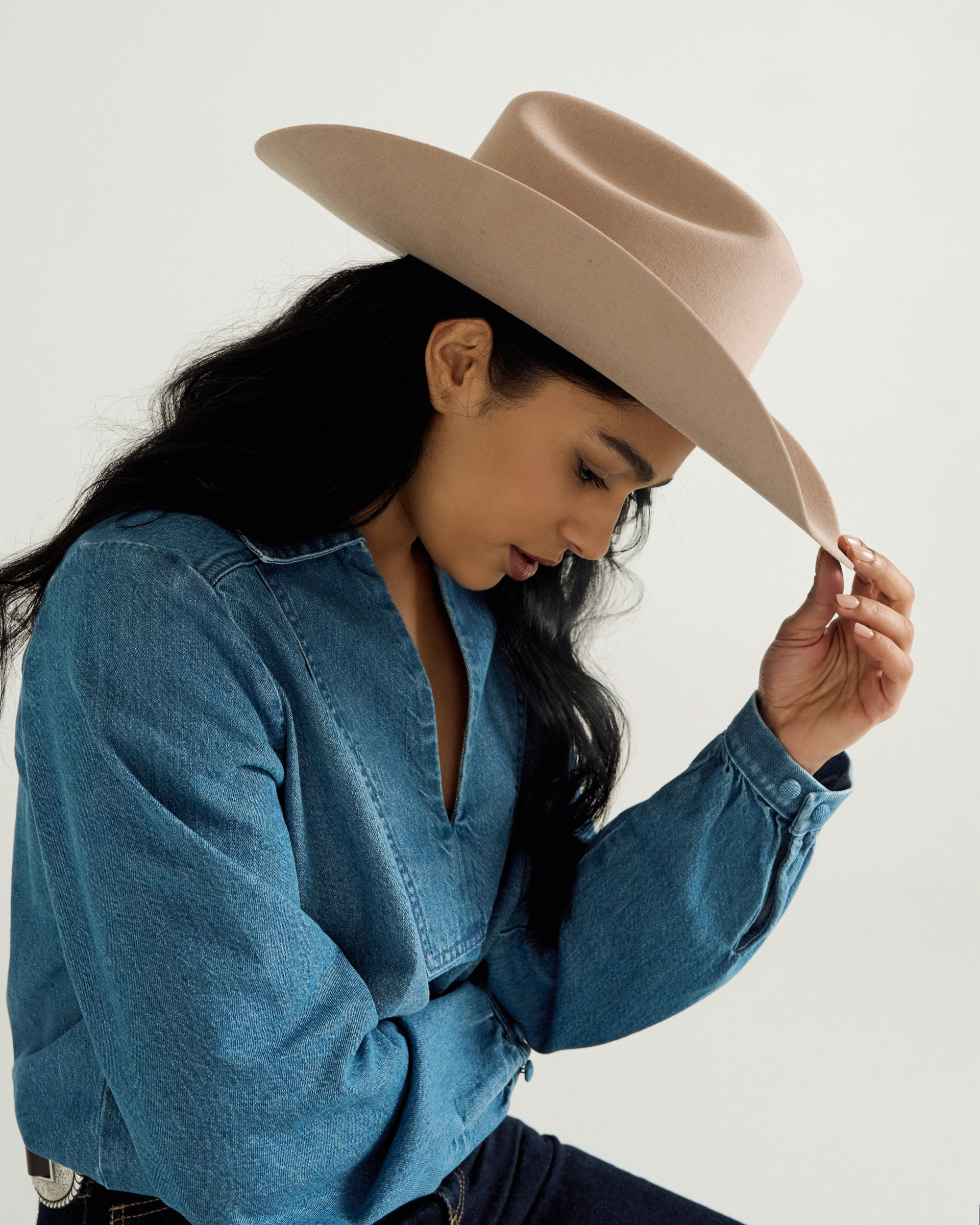 Cattleman Wool Cowboy Hat - Khaki Wool