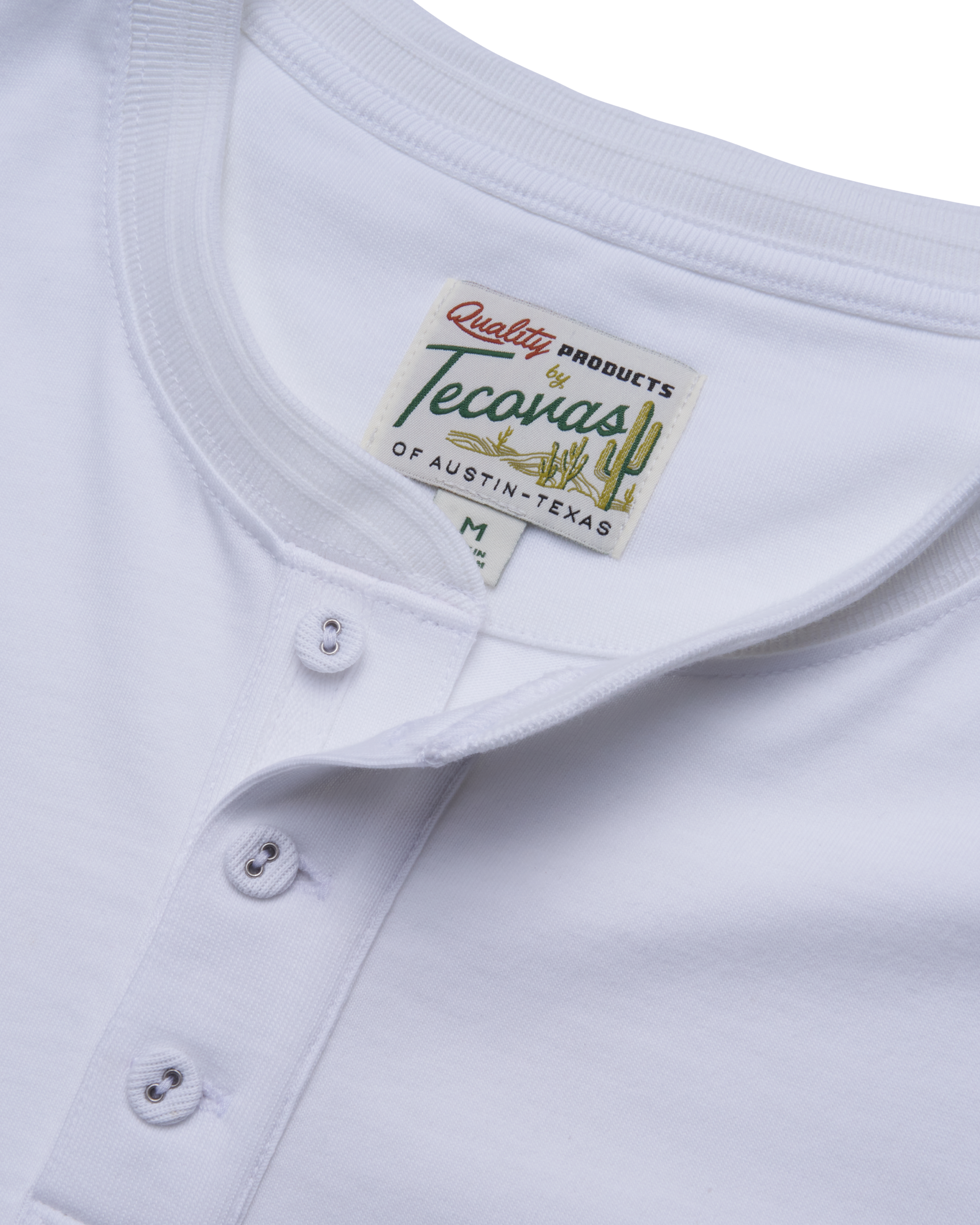 Men's Standard Issue Short Sleeve Henley - White Pima Cotton