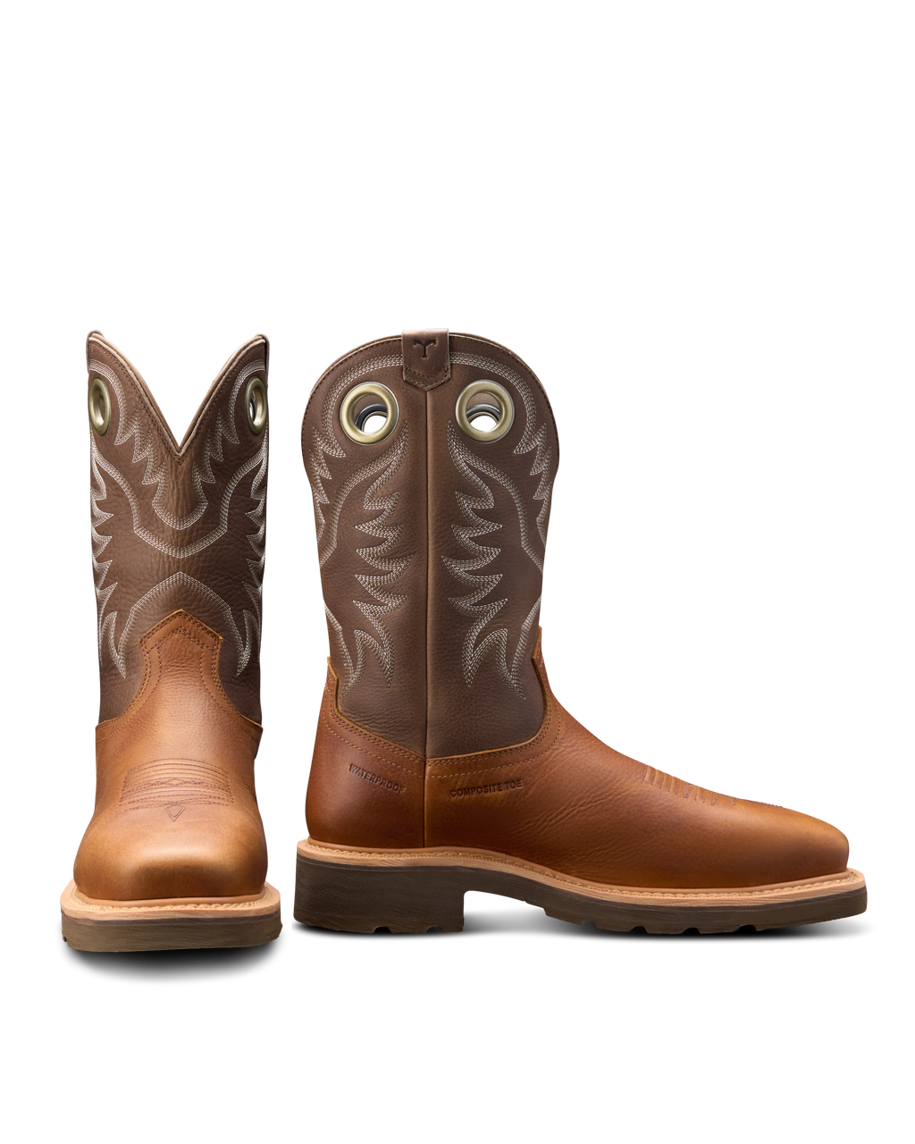 LongHaul Waterproof Square Composite Toe Work Boot - Saddle Fossil Cowhide