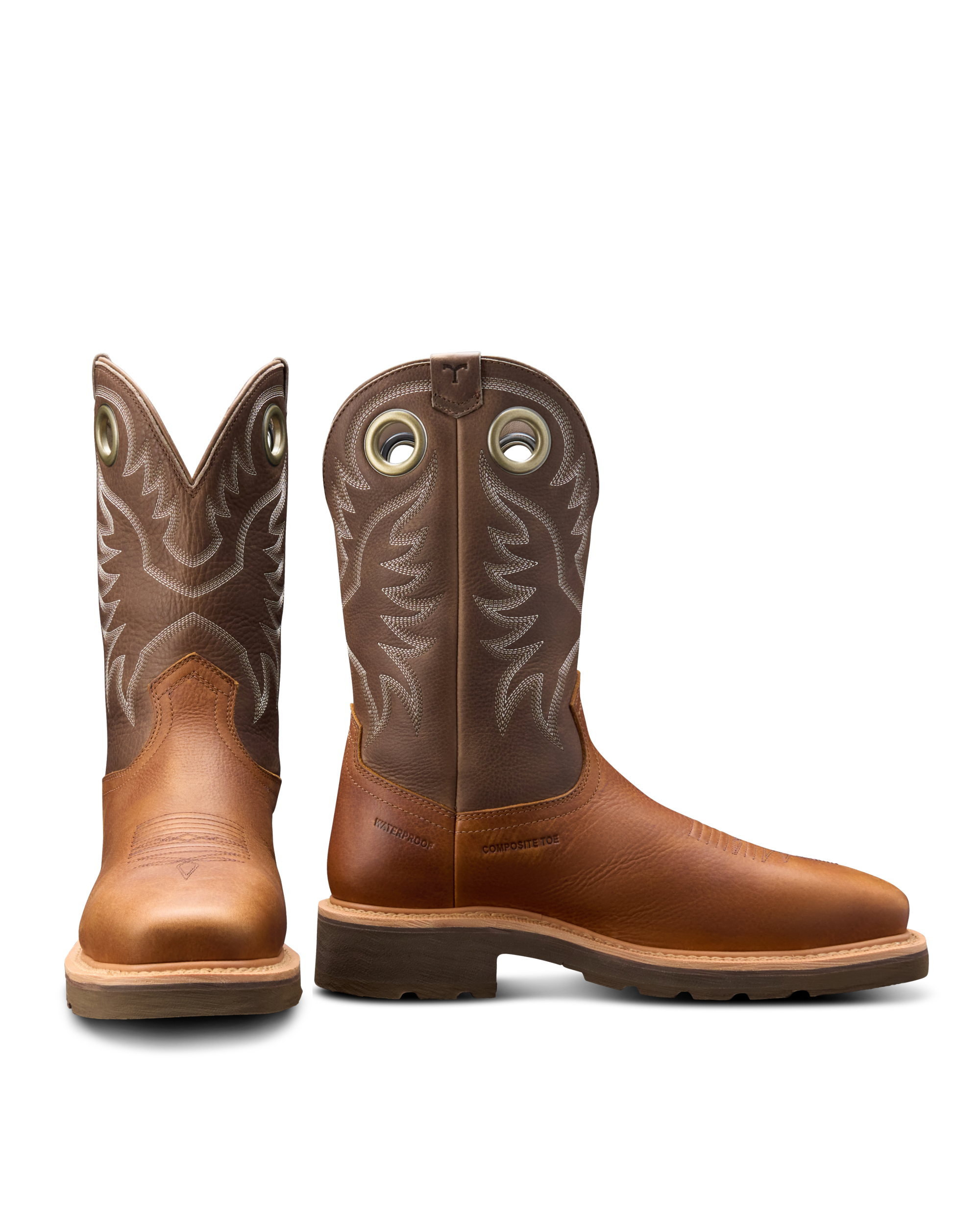 LongHaul Waterproof Square Composite Toe Work Boot - Saddle Fossil Cowhide