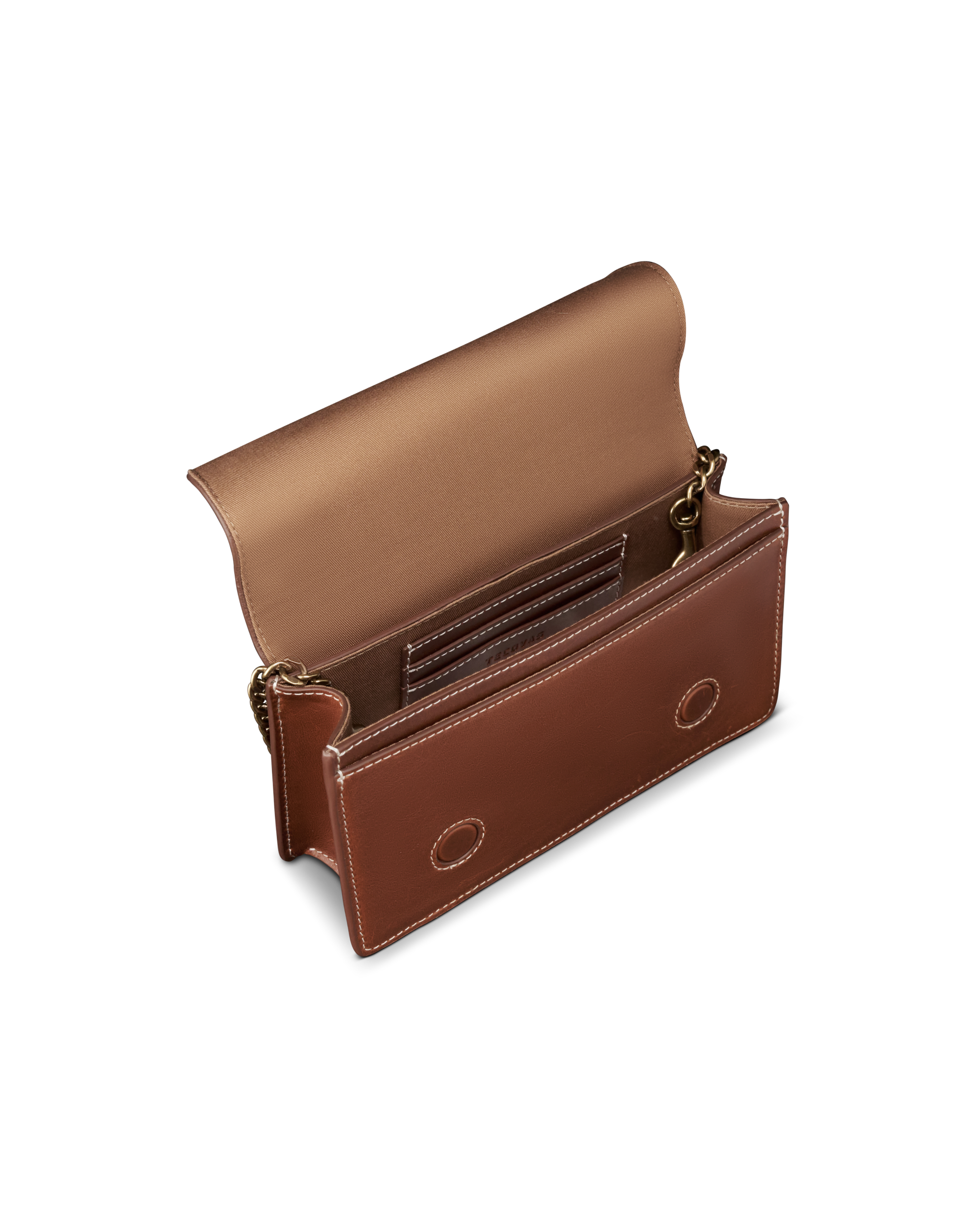 Concho Chain Crossbody - Saddle Cowhide