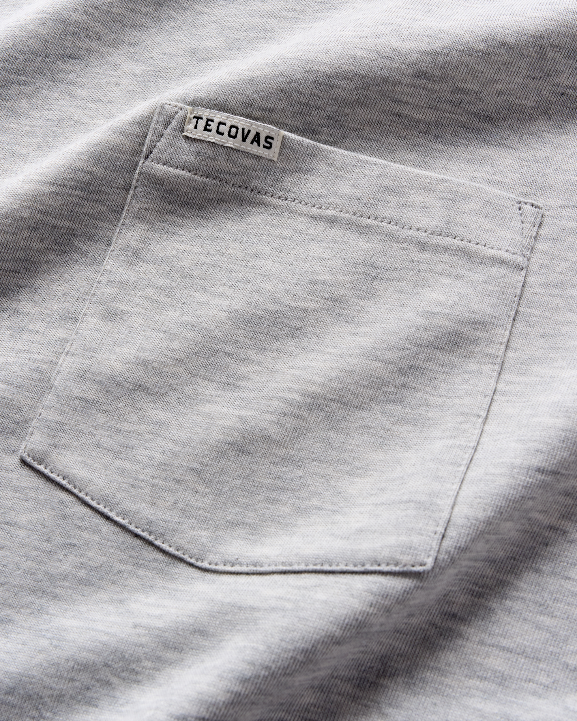 Men's Long Sleeve Standard Issue Heather Pocket Tee - Gray Heather Pima Cotton