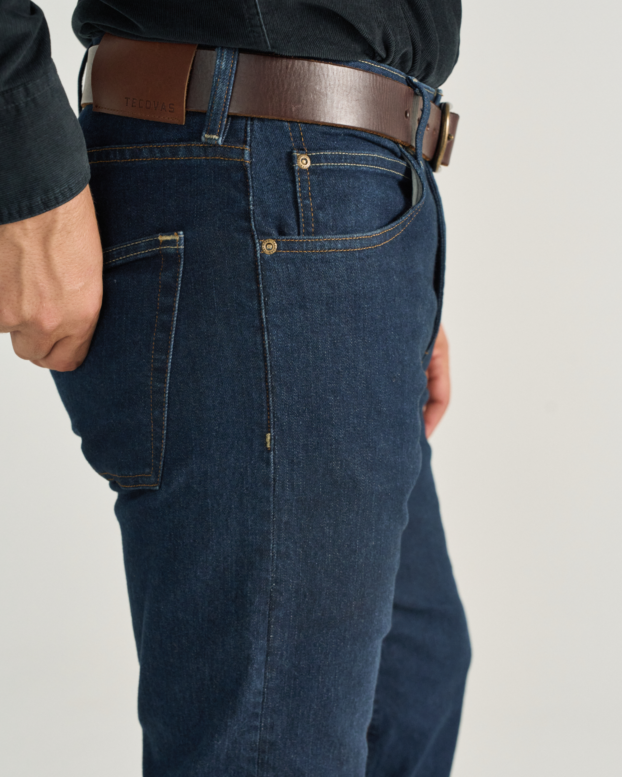 Men's Slim Straight Stretch Denim - Dark Indigo Stretch Denim