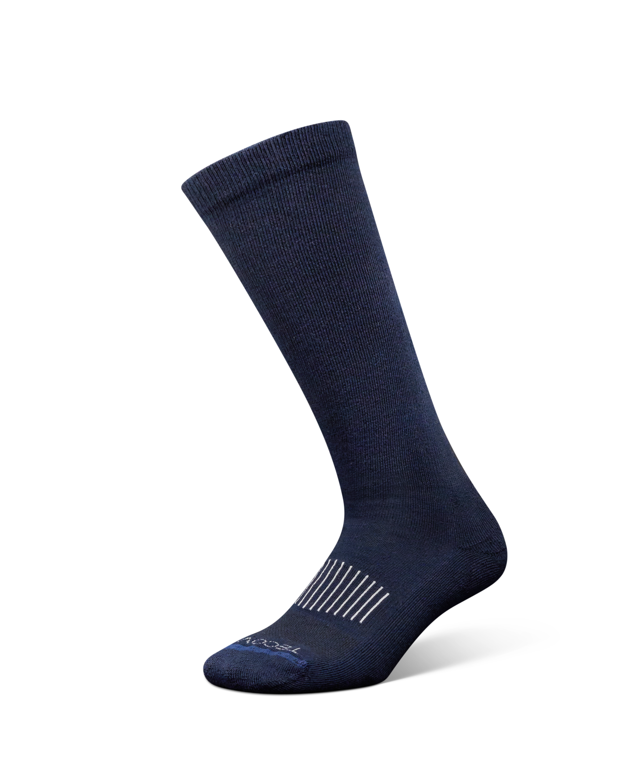 Over-The-Calf Socks (3-Pack) - Navy Brown White Polyester Spandex