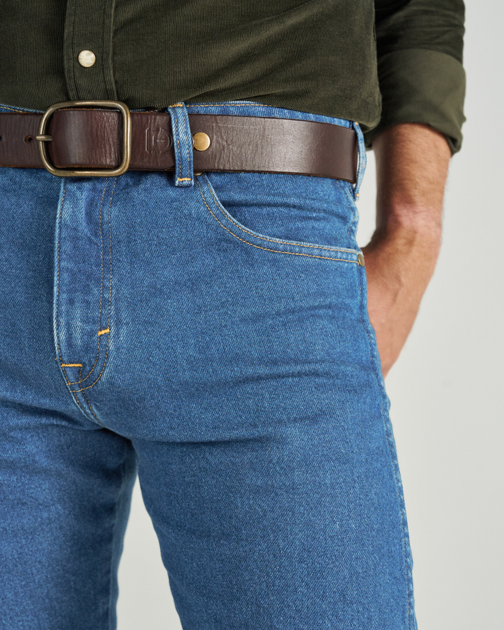 Men's Slim Straight Heritage Denim - Medium Blue Heritage Denim