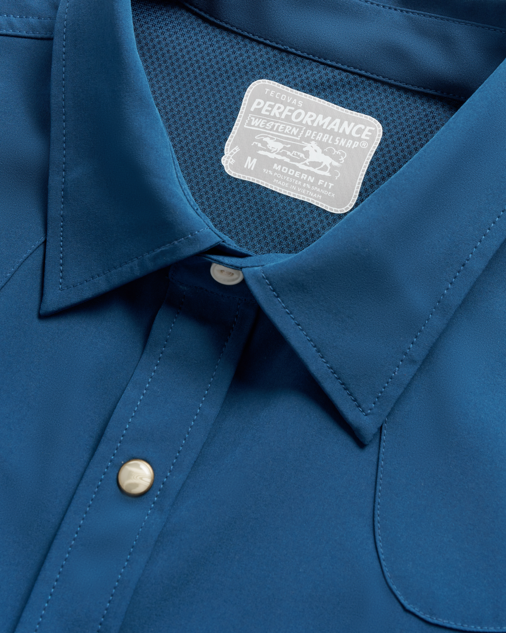 Men's Performance Long Sleeve Western Pearl Snap - Sailor Blue Performance