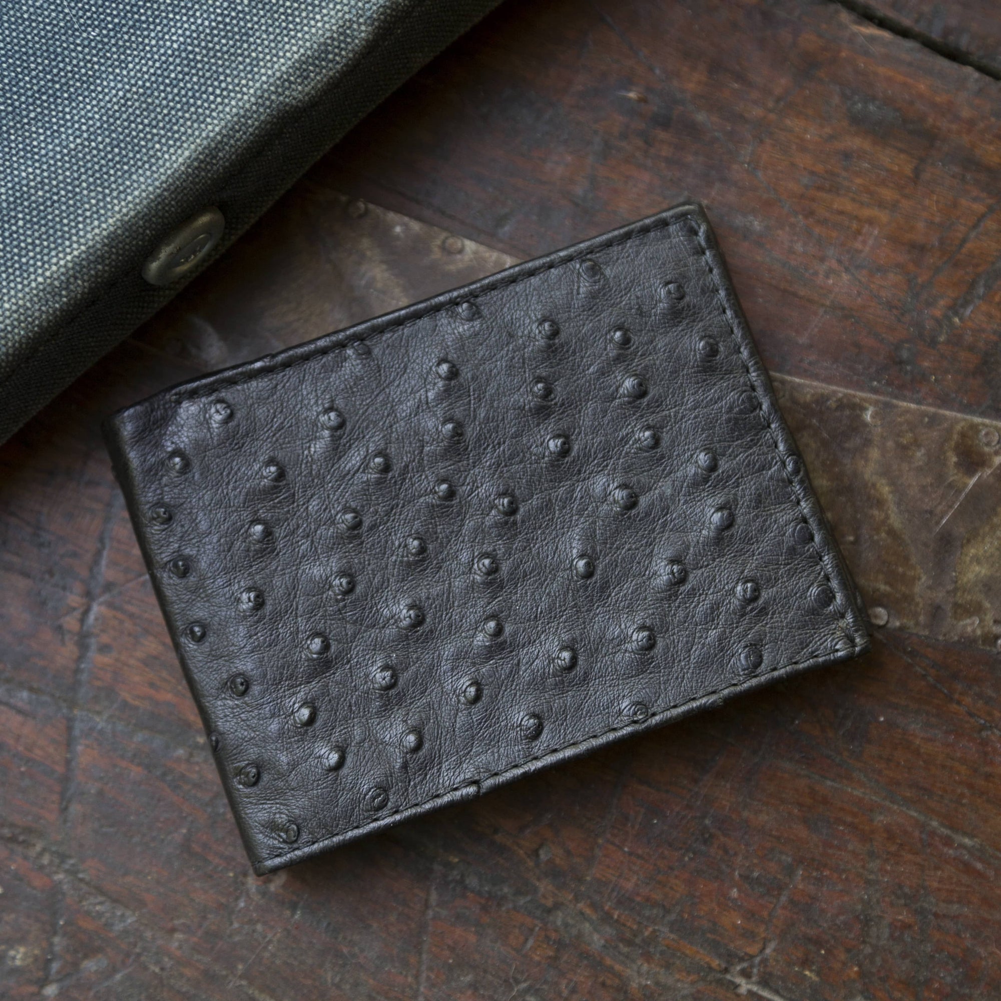 Ostrich Billfold - Midnight Ostrich