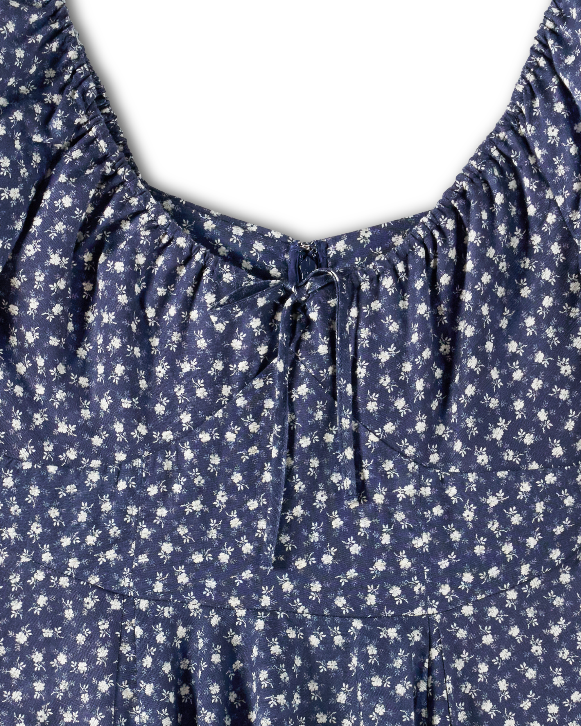 Women's Long Sleeve Mini Dress - Navy Bone Cotton Blend