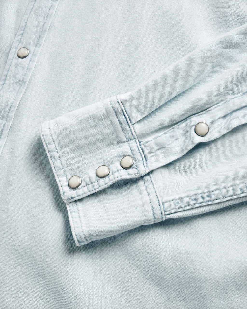 Men's Denim Long Sleeve Pearl Snap - Ultra Light Denim