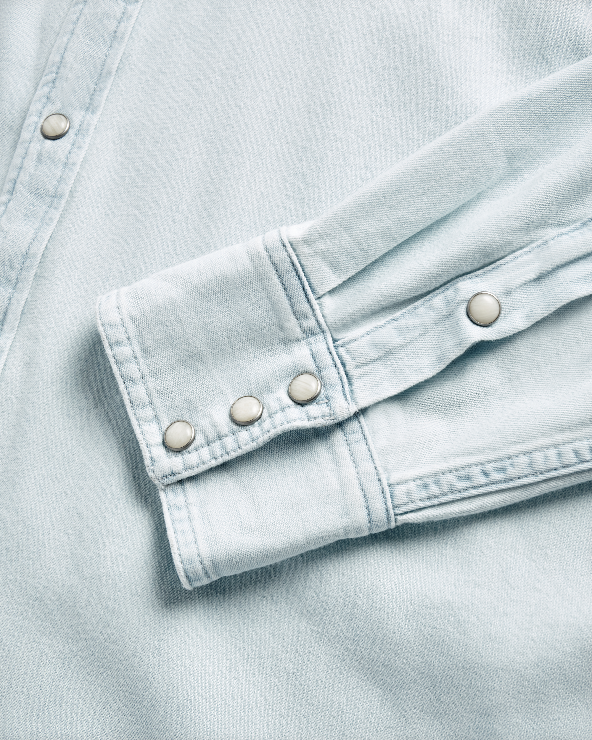 Men's Denim Long Sleeve Pearl Snap - Ultra Light Denim