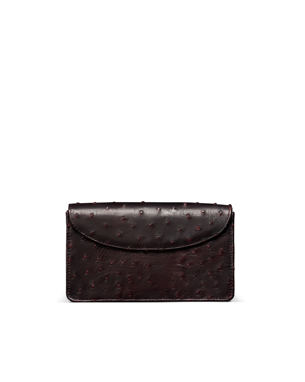 Concho Chain Crossbody - Black Cherry Ostrich
