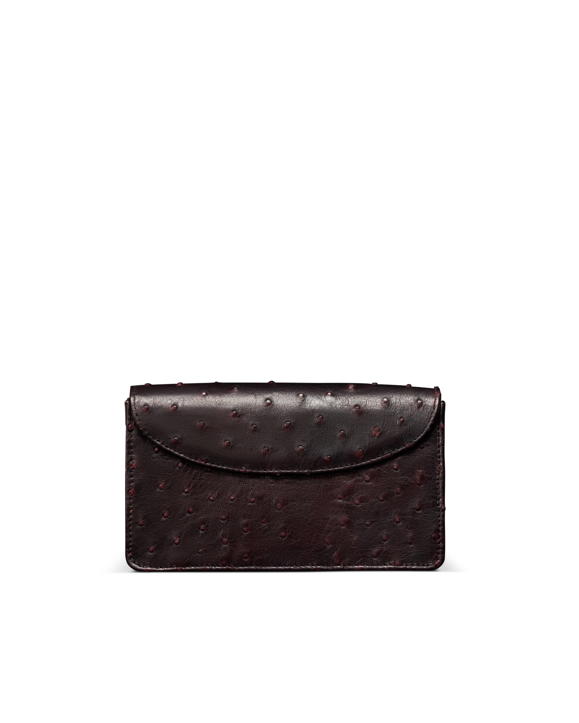 Concho Chain Crossbody - Black Cherry Ostrich