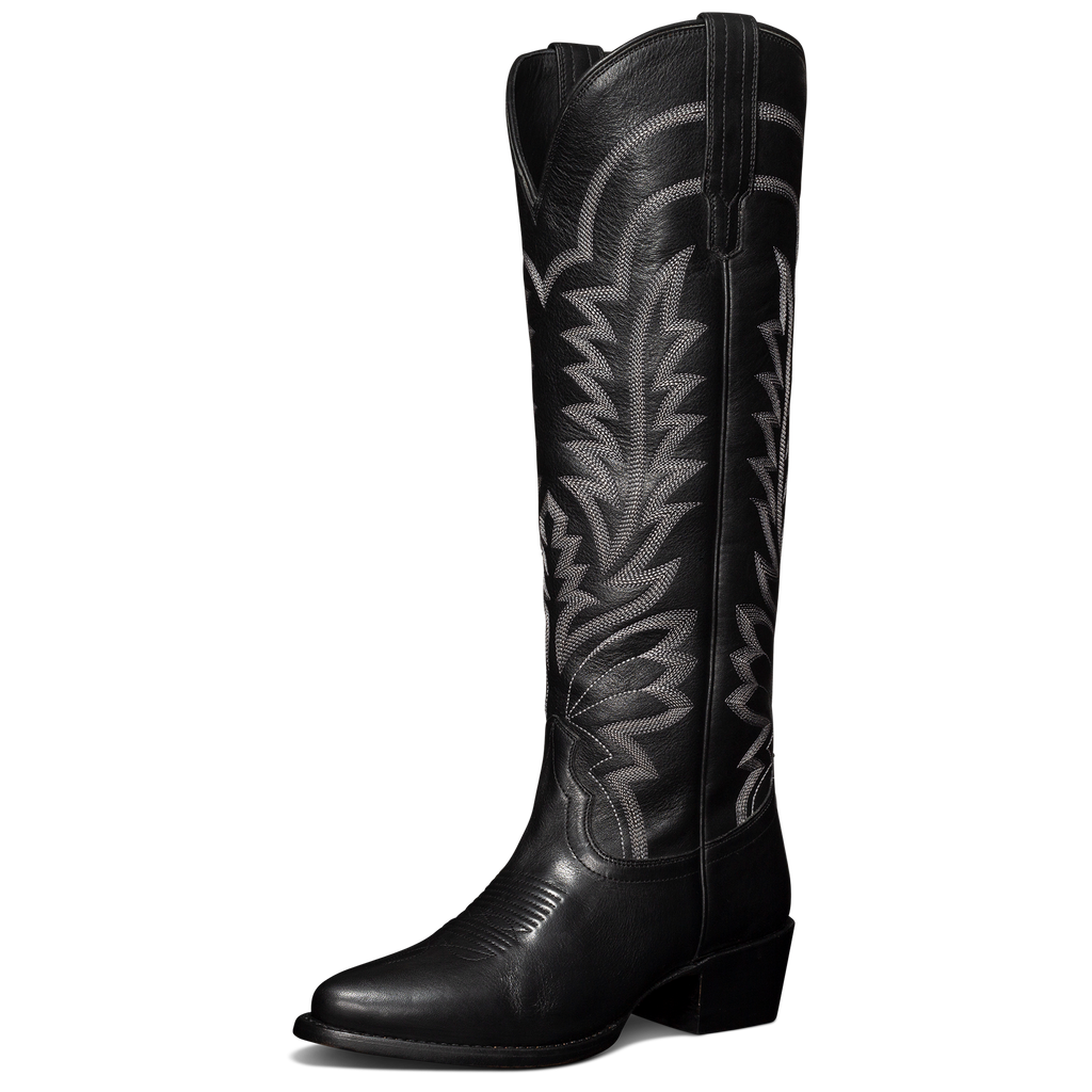 The Abby Wide Calf - Midnight Cowhide