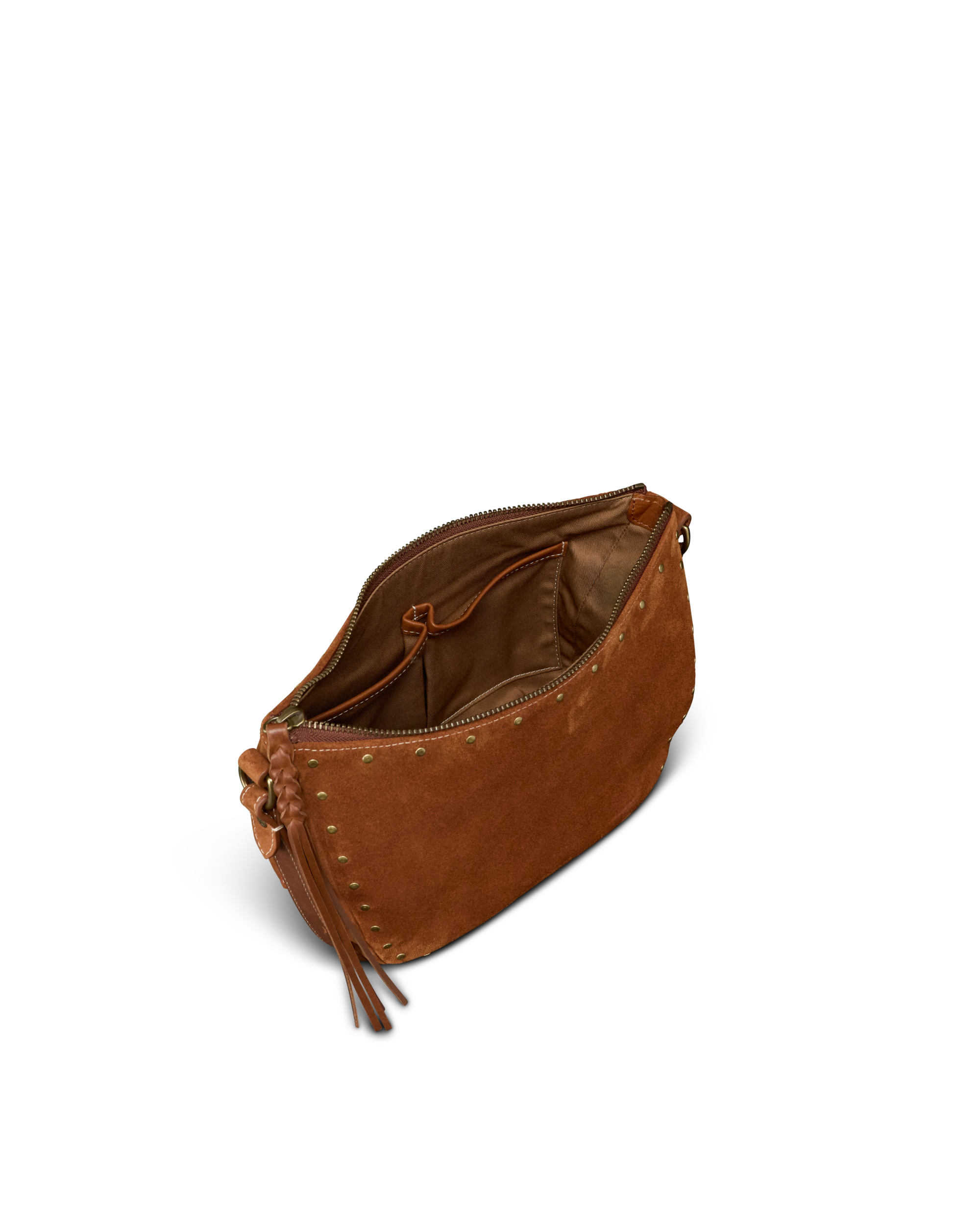 Slouchy Shoulder Bag - Saddle Suede