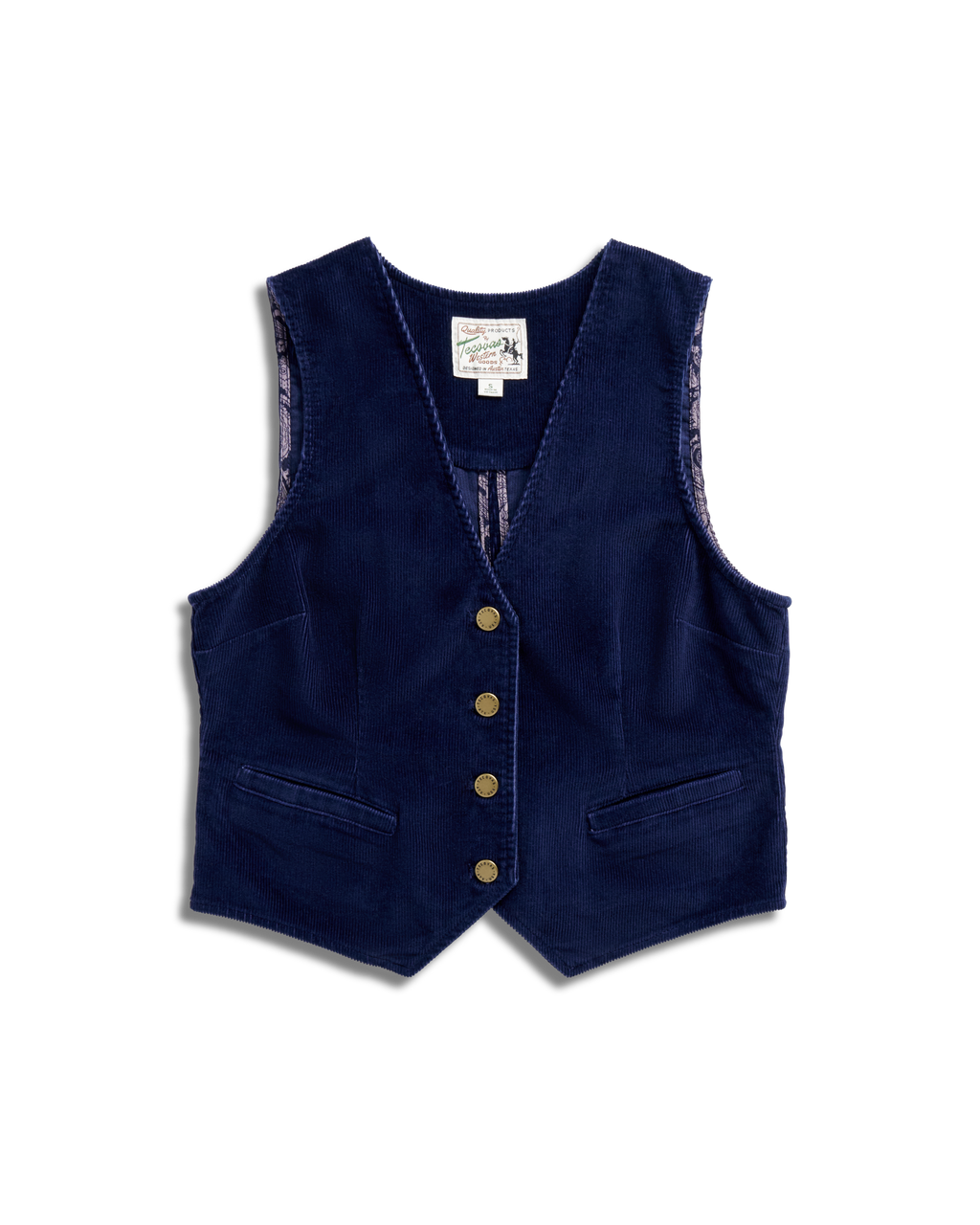 Women's Corduroy Vest - Navy Corduroy