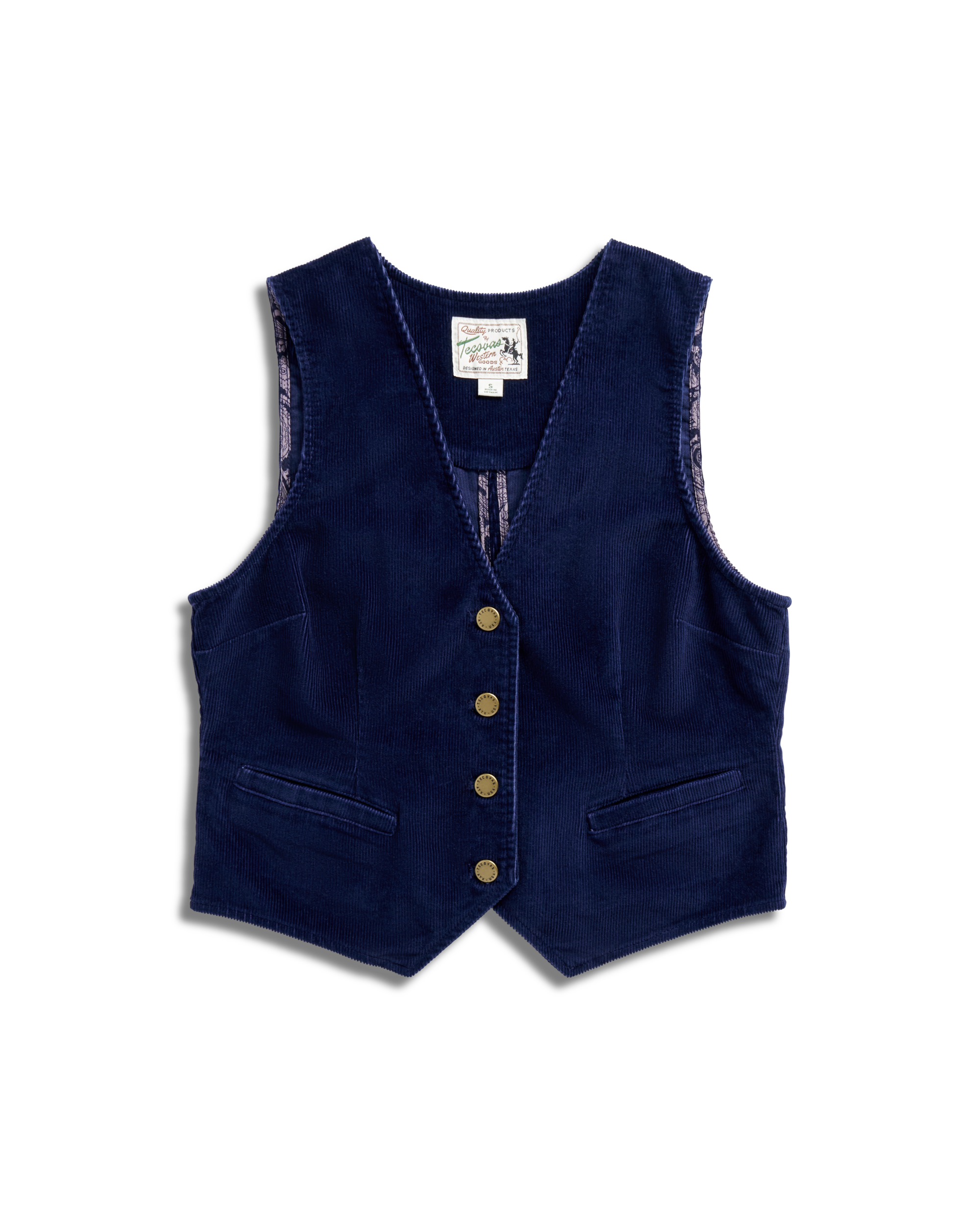 Women's Corduroy Vest - Navy Corduroy