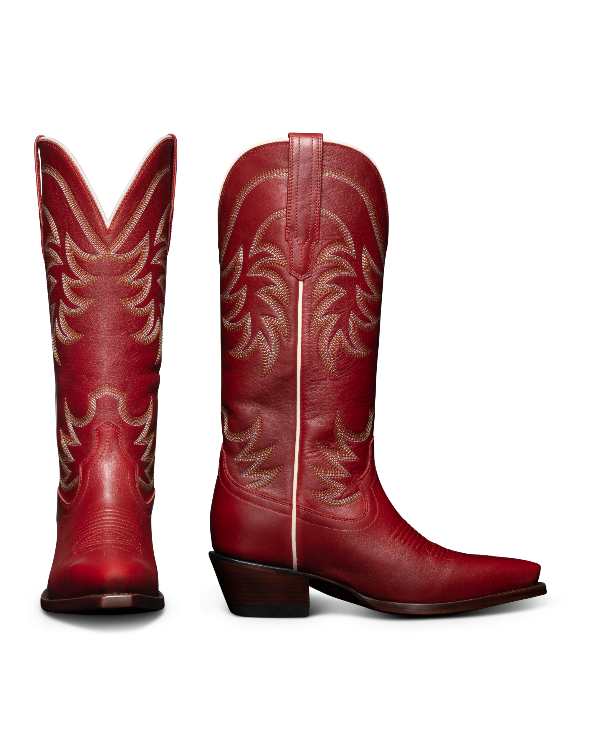The Annie Wide Calf - Scarlet Cowhide