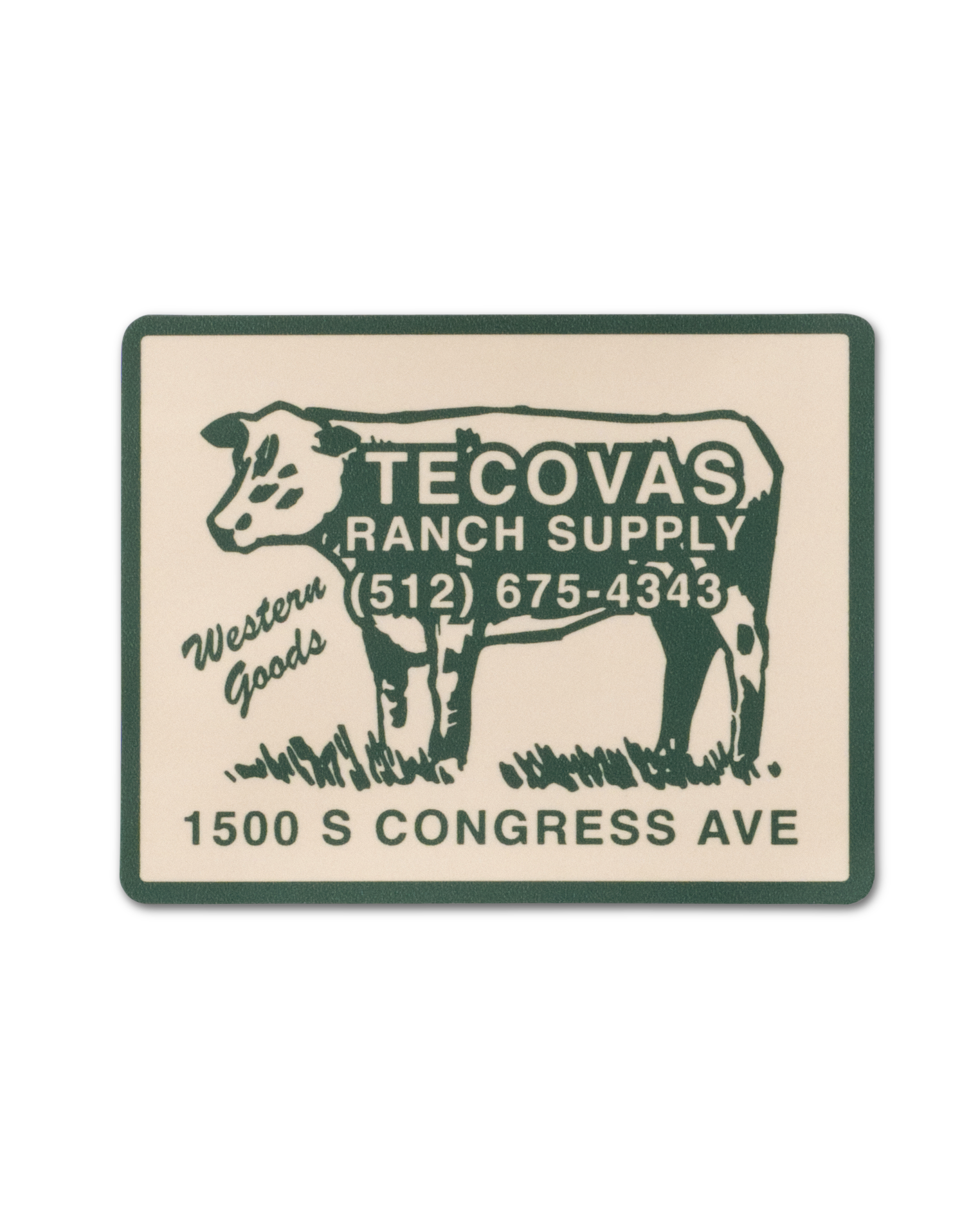 Tecovas Ranch Supply Sticker - Cream Green Sticker
