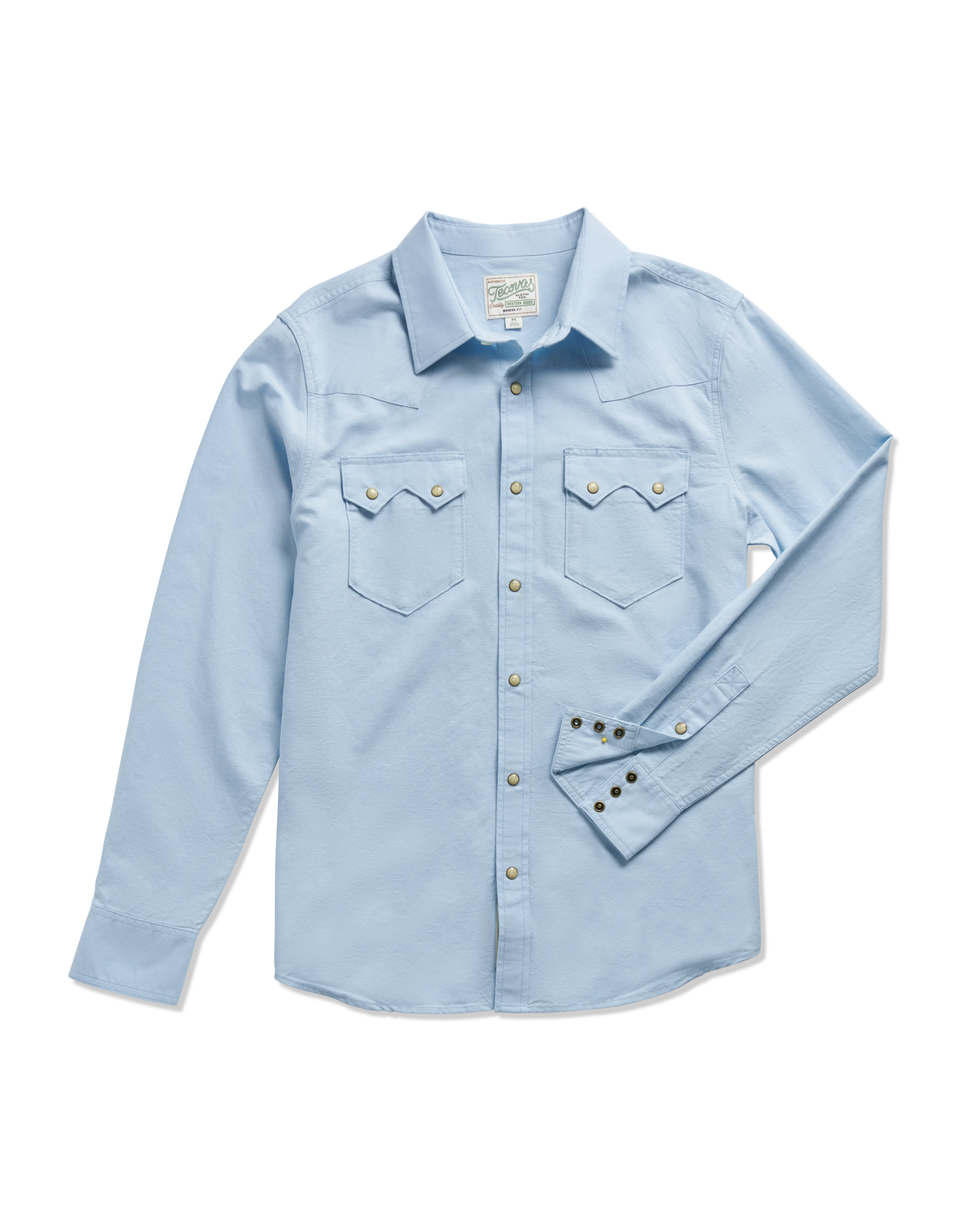 Men's Sawtooth Oxford Pearl Snap - Light Blue Cotton