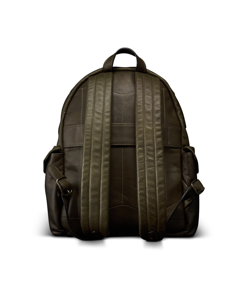 Men's Leather Backpack - Dark Olive Cowhide