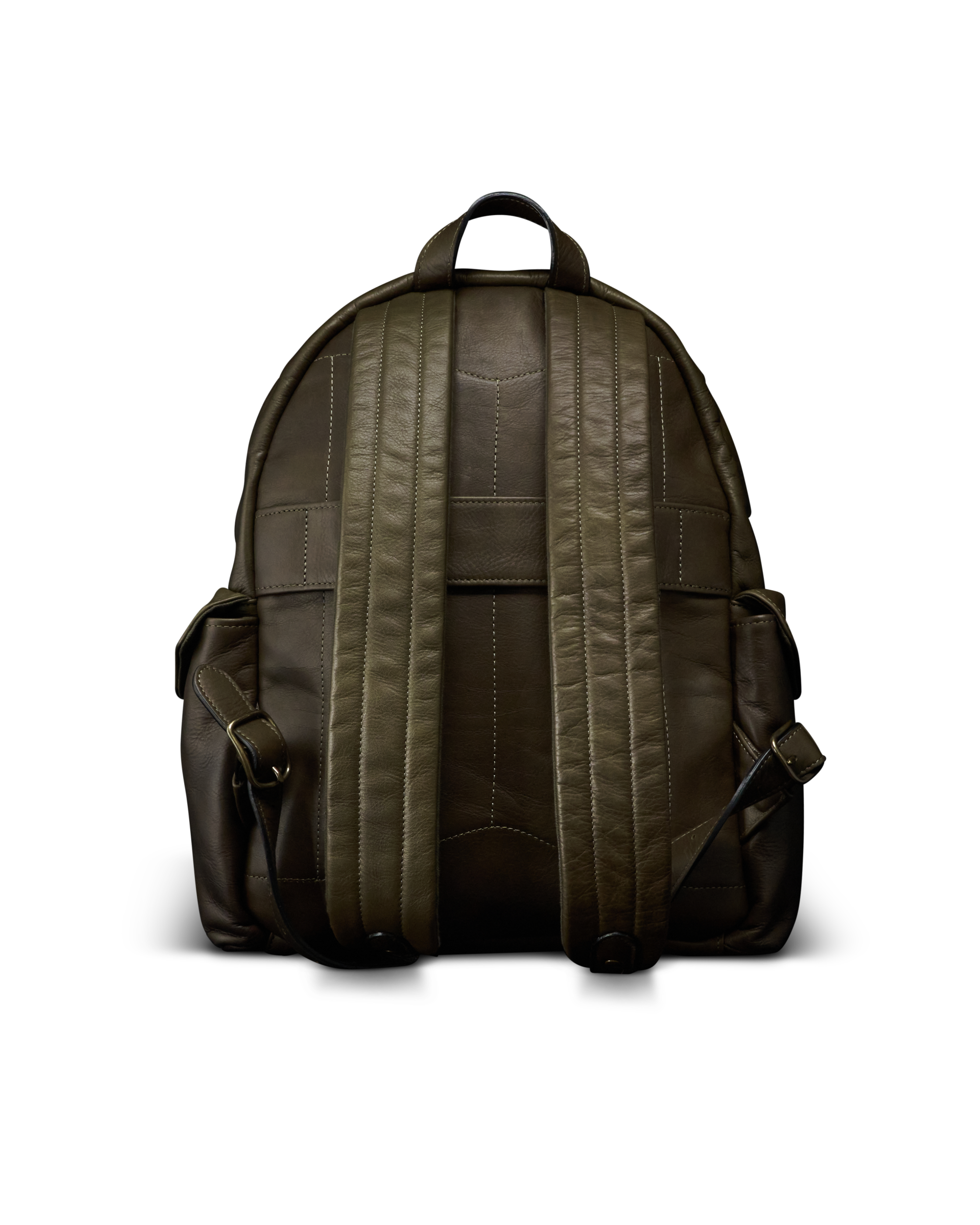 Men's Leather Backpack - Dark Olive Cowhide