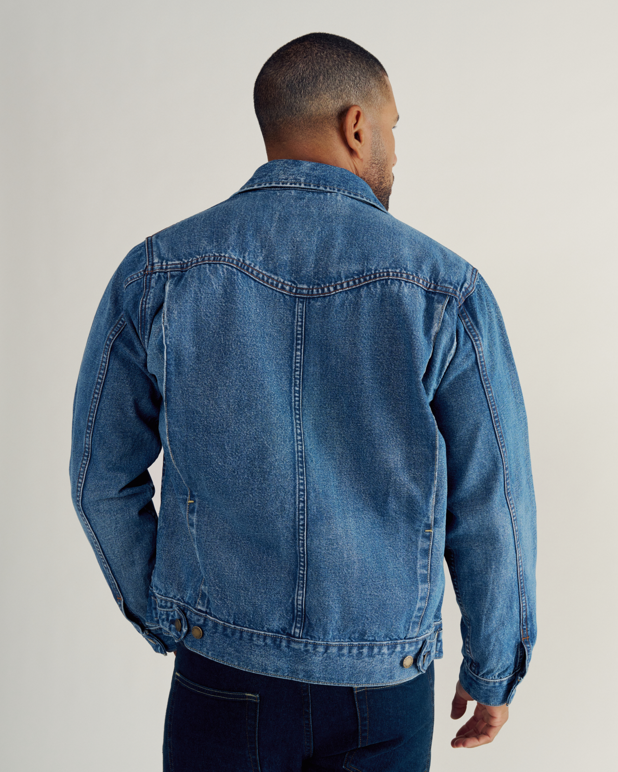 Men's Denim Ranch Hand Trucker Jacket - Medium Wash Denim