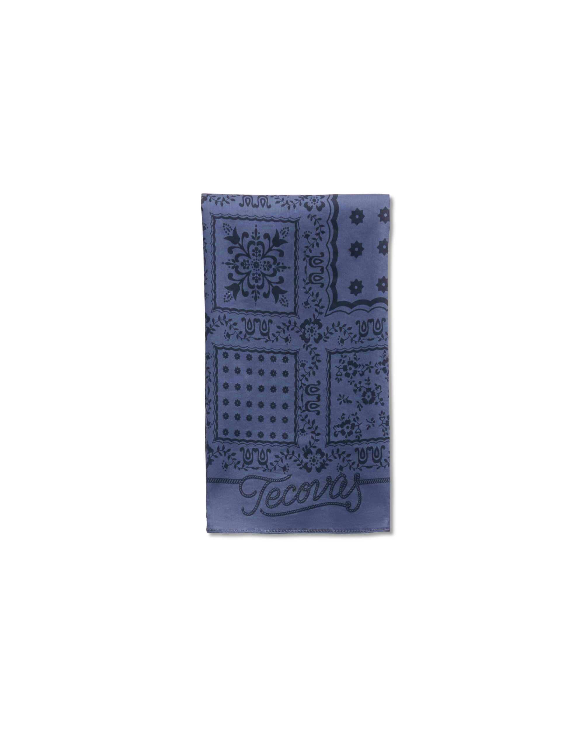 Floral Square Bandana - Blue Cotton