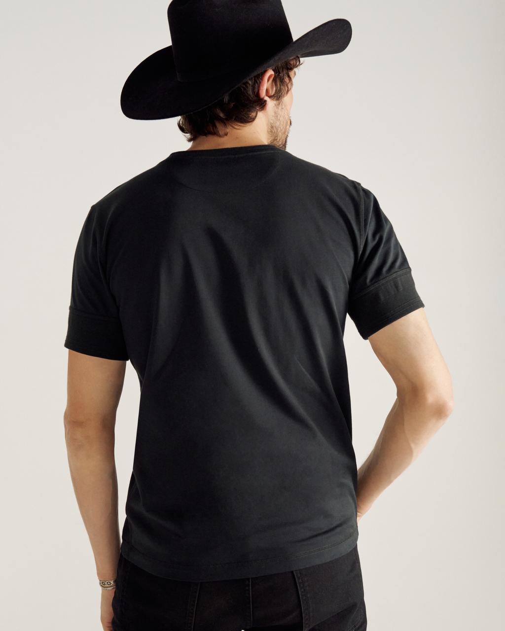 Men's Standard Issue Short Sleeve Henley - Black Pima Cotton