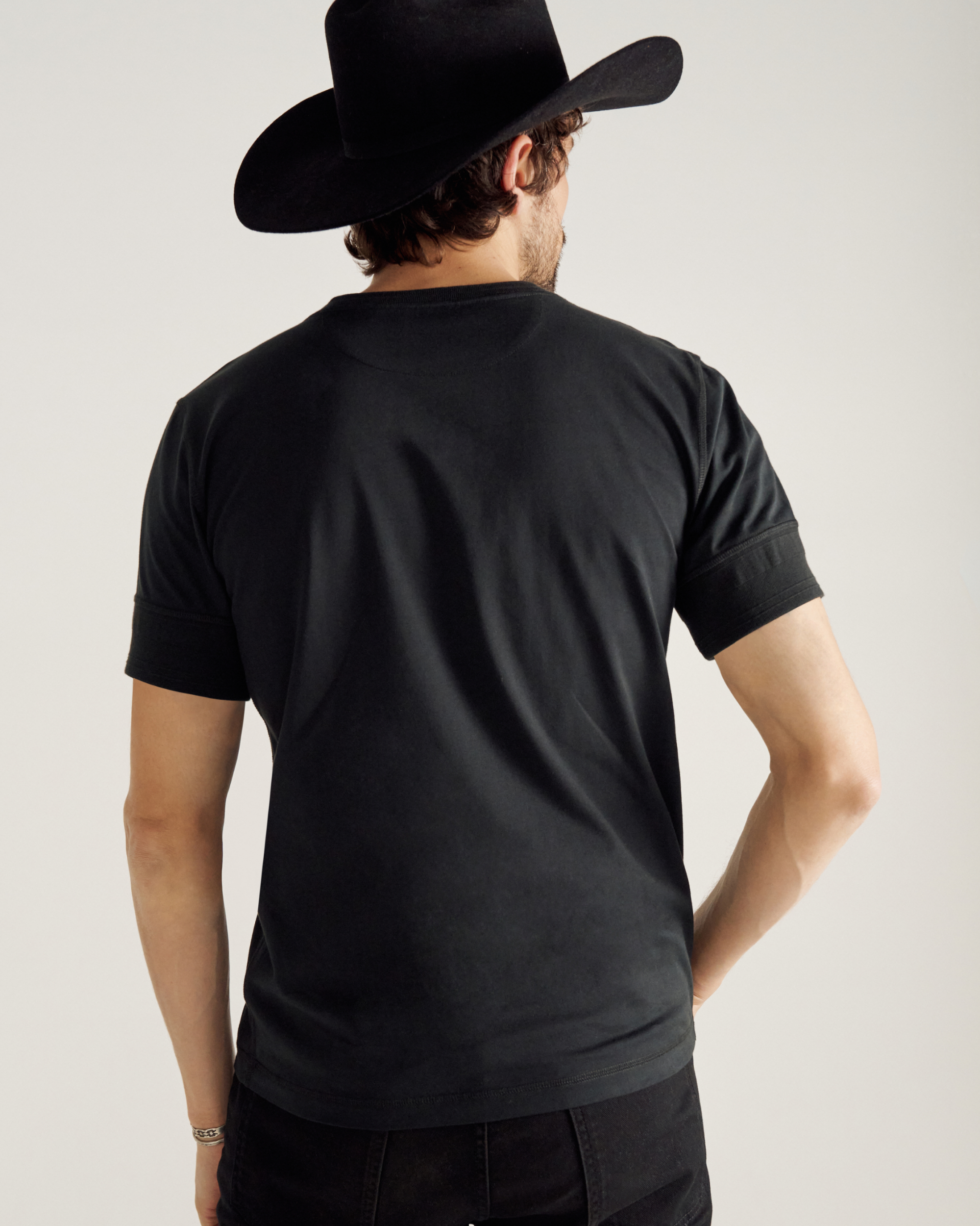Men's Standard Issue Short Sleeve Henley - Black Pima Cotton