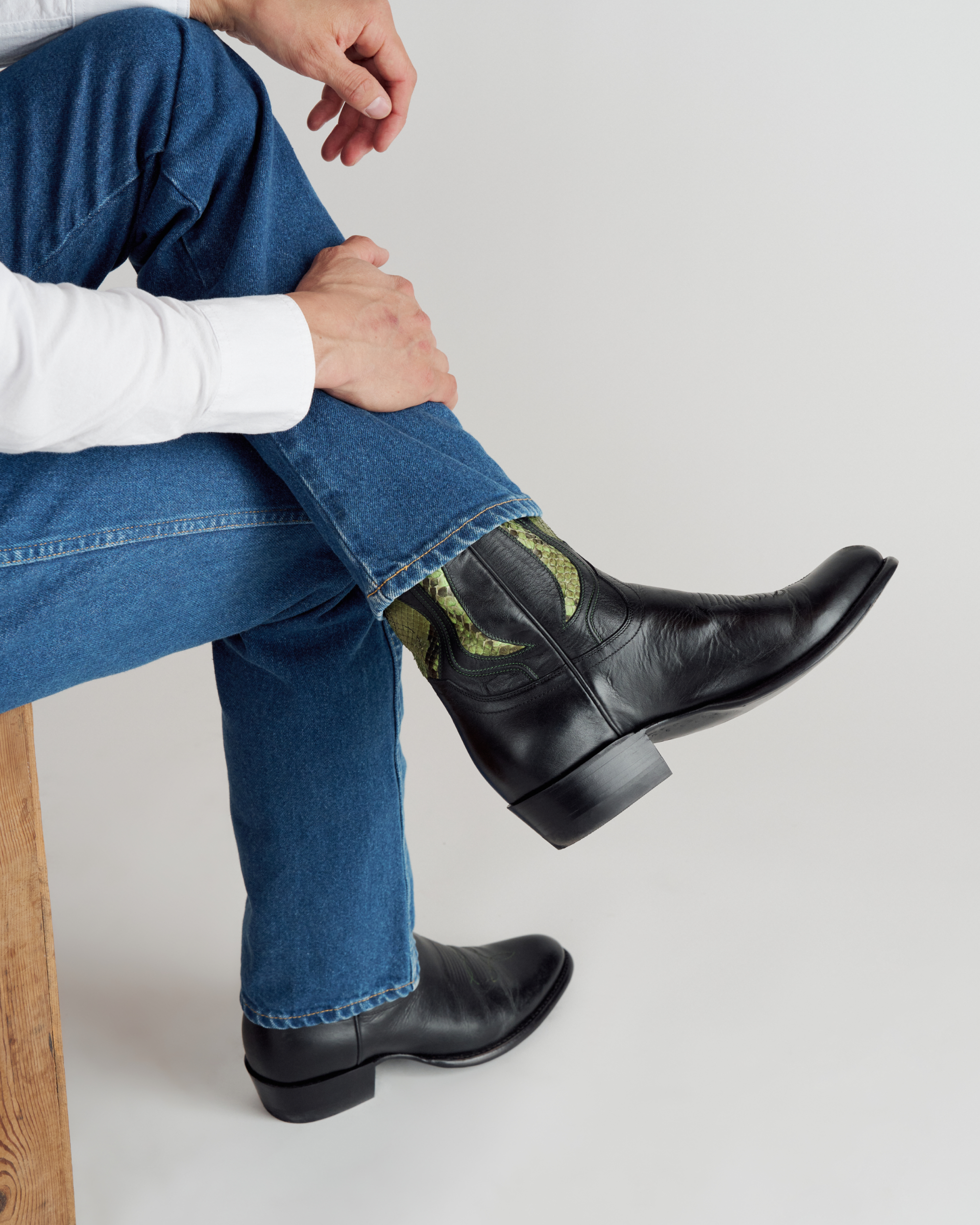 The Cartwright Gamblers - Black Gamblers Green Cowhide Python