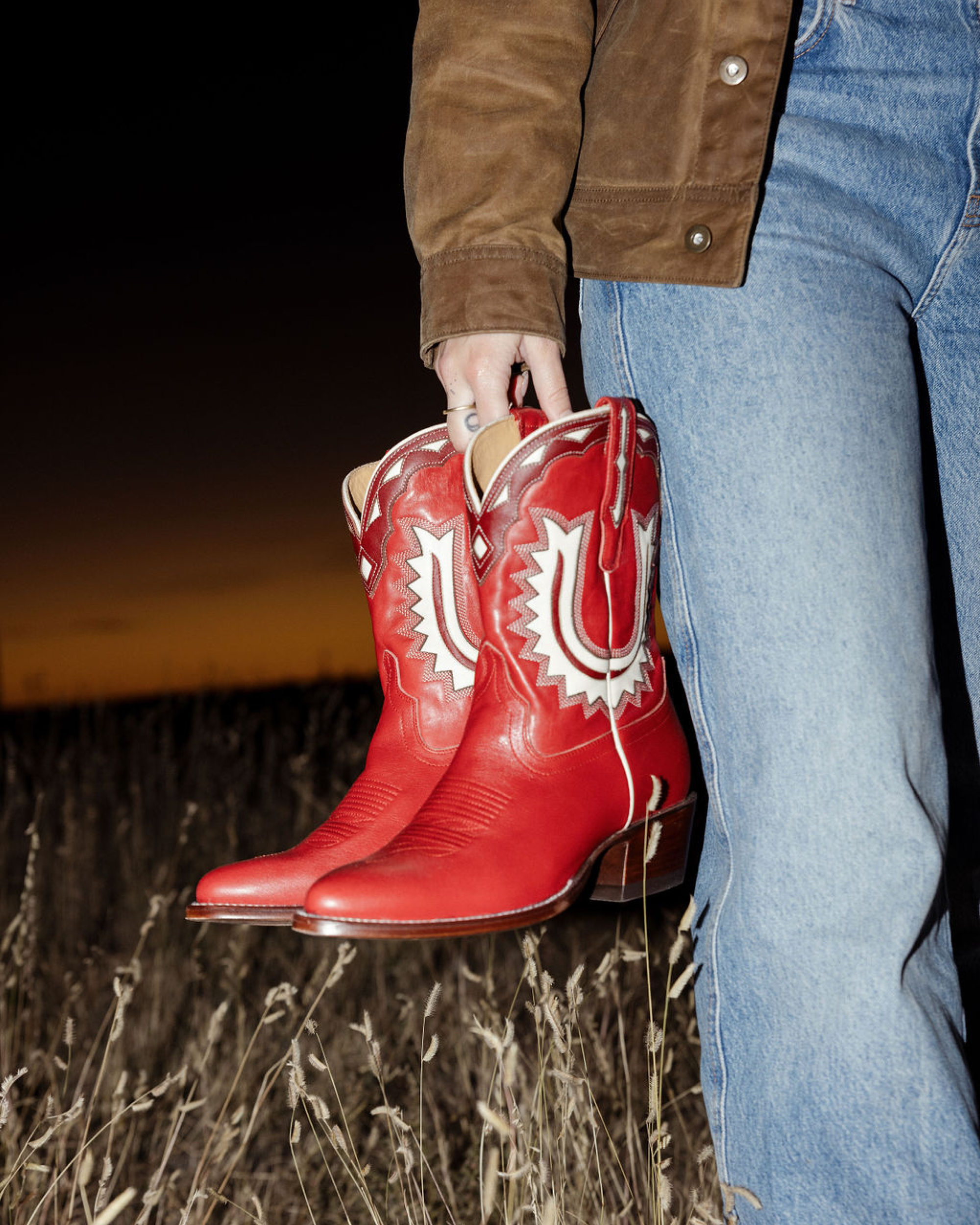 The Jolene - Crimson Bone Cowhide