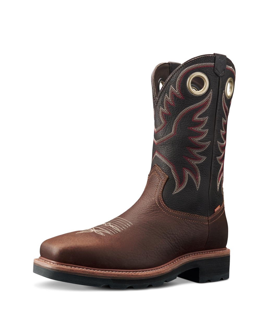 LongHaul Waterproof Square Composite Toe Work Boot - Tobacco Black Cowhide