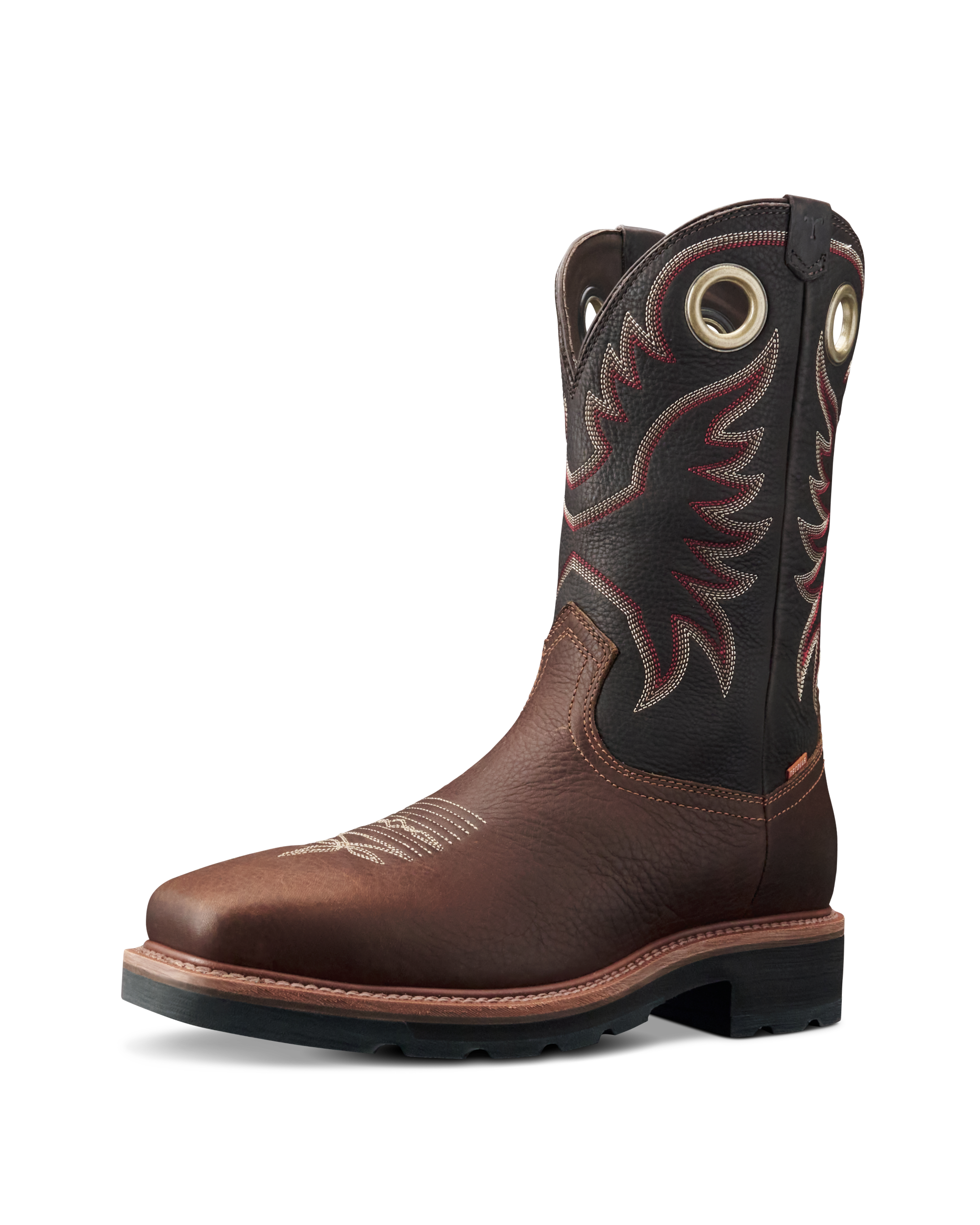 LongHaul Waterproof Square Composite Toe Work Boot - Tobacco Black Cowhide