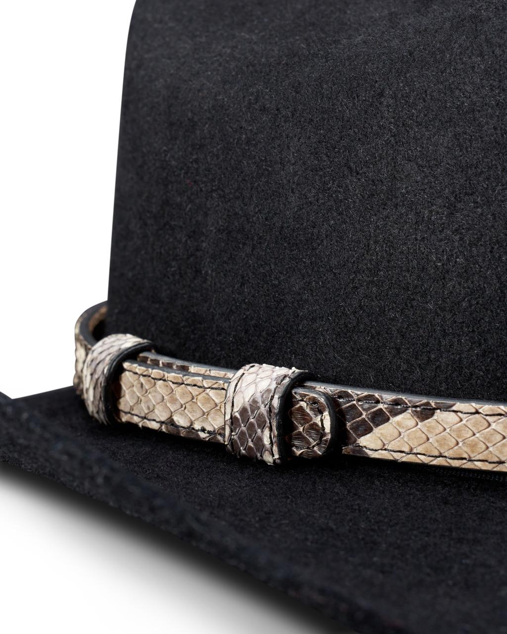 Hat Band - Black Bone Python