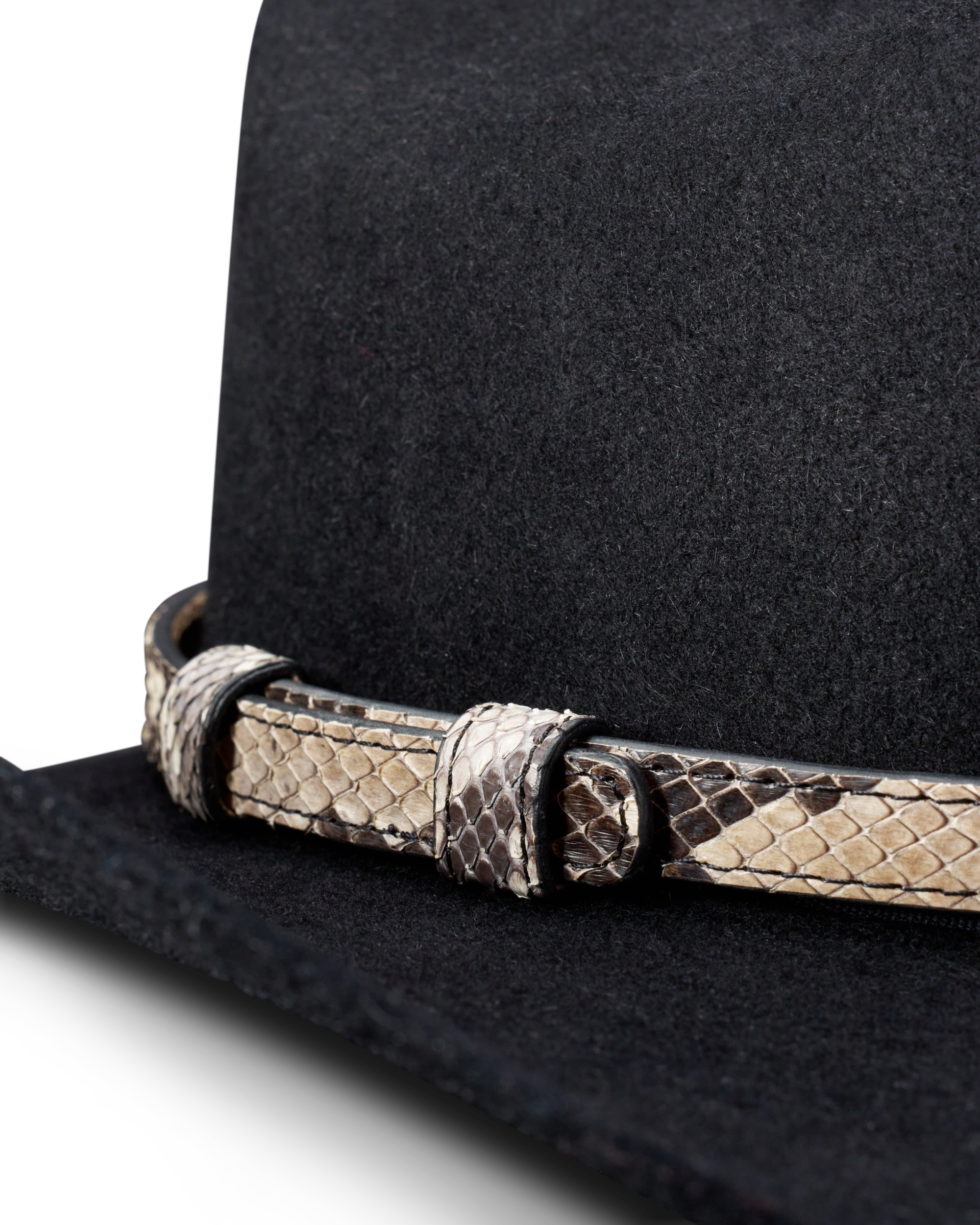 Hat Band - Black Bone Python