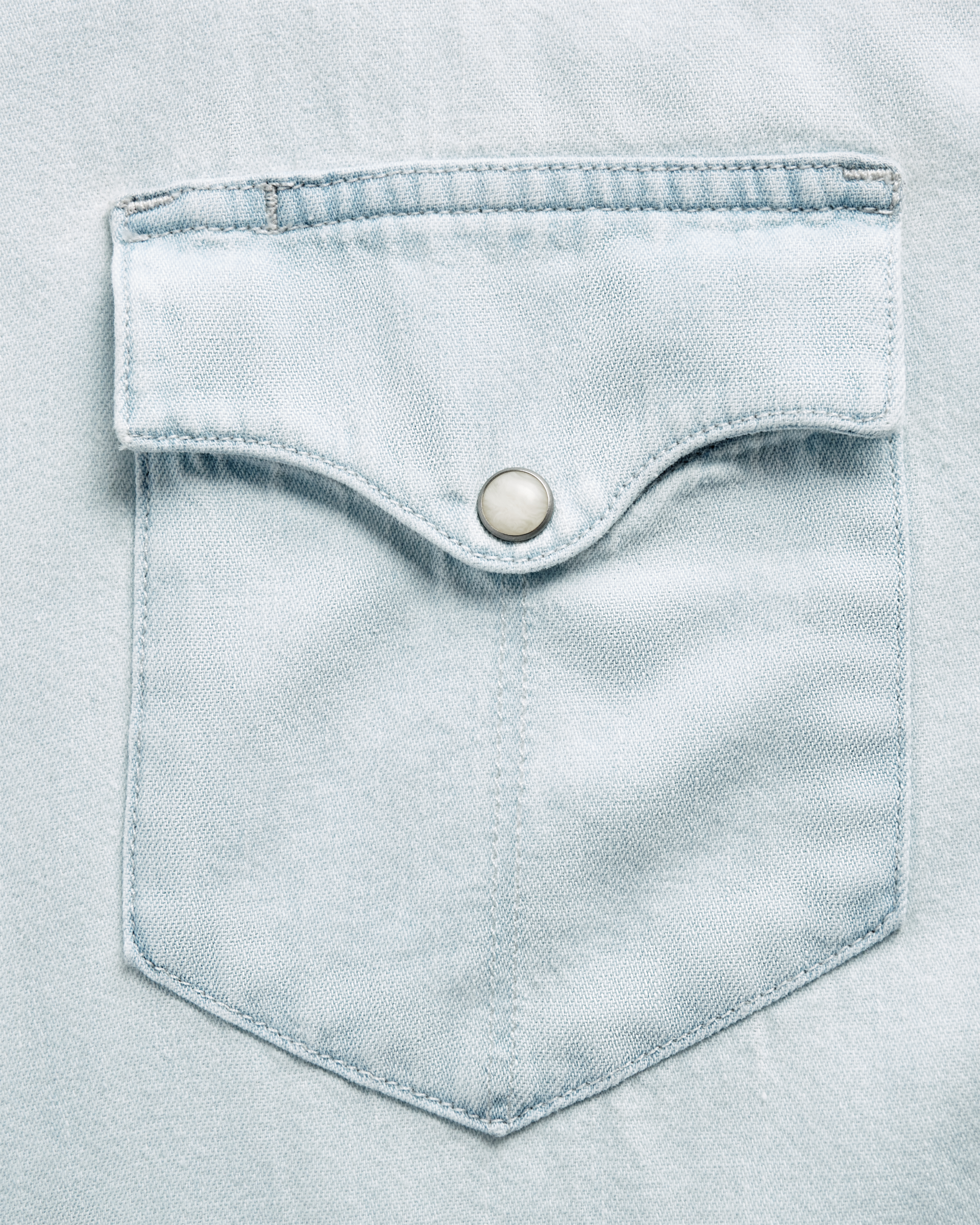 Men's Denim Long Sleeve Pearl Snap - Ultra Light Denim