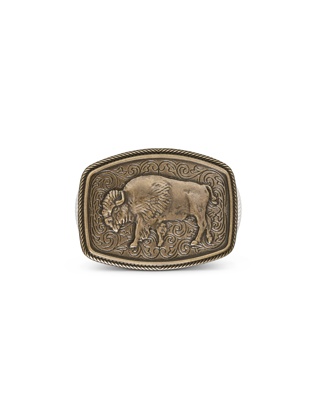 Bison Buckle - Antique Brass Metal