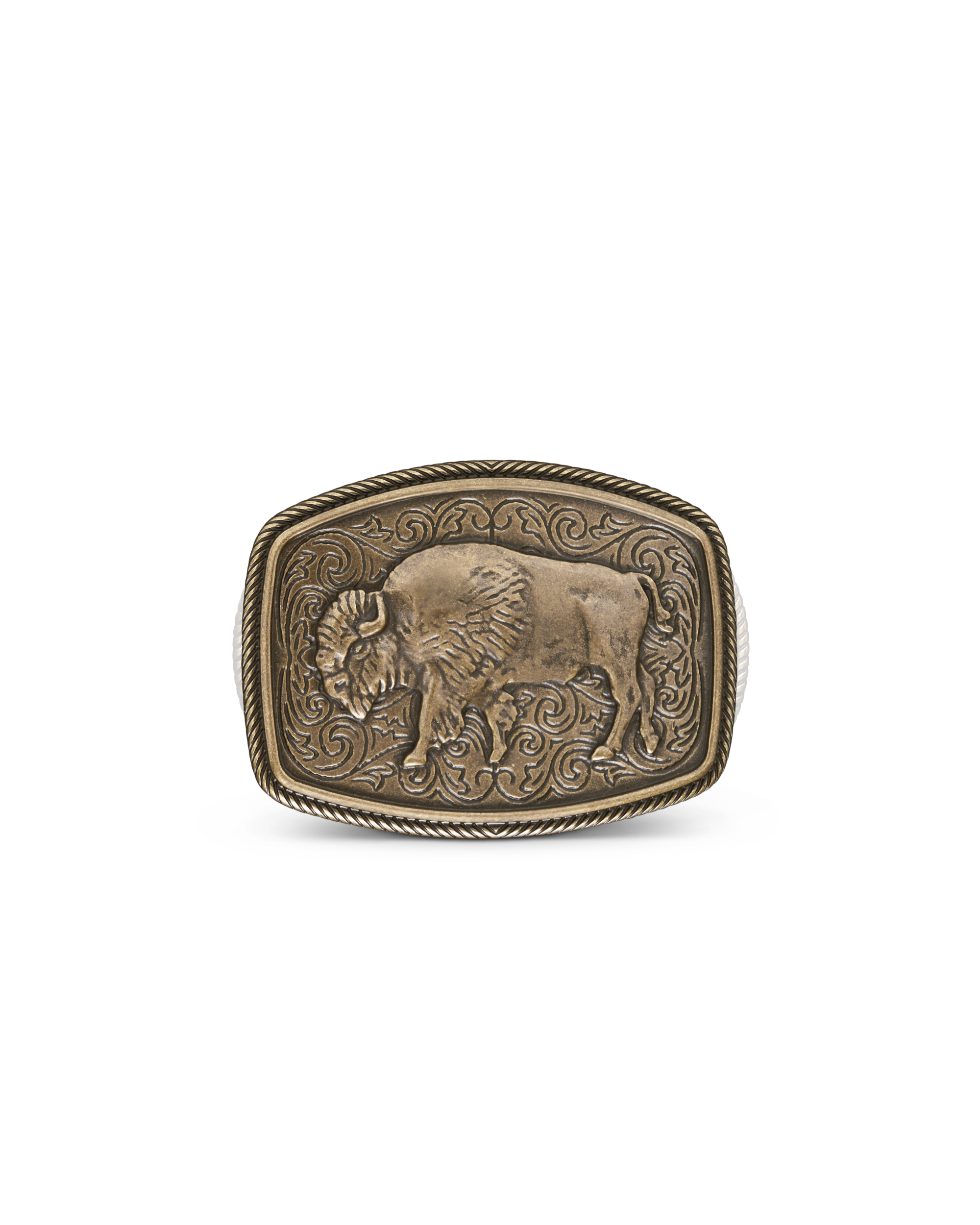 Bison Buckle - Antique Brass Metal