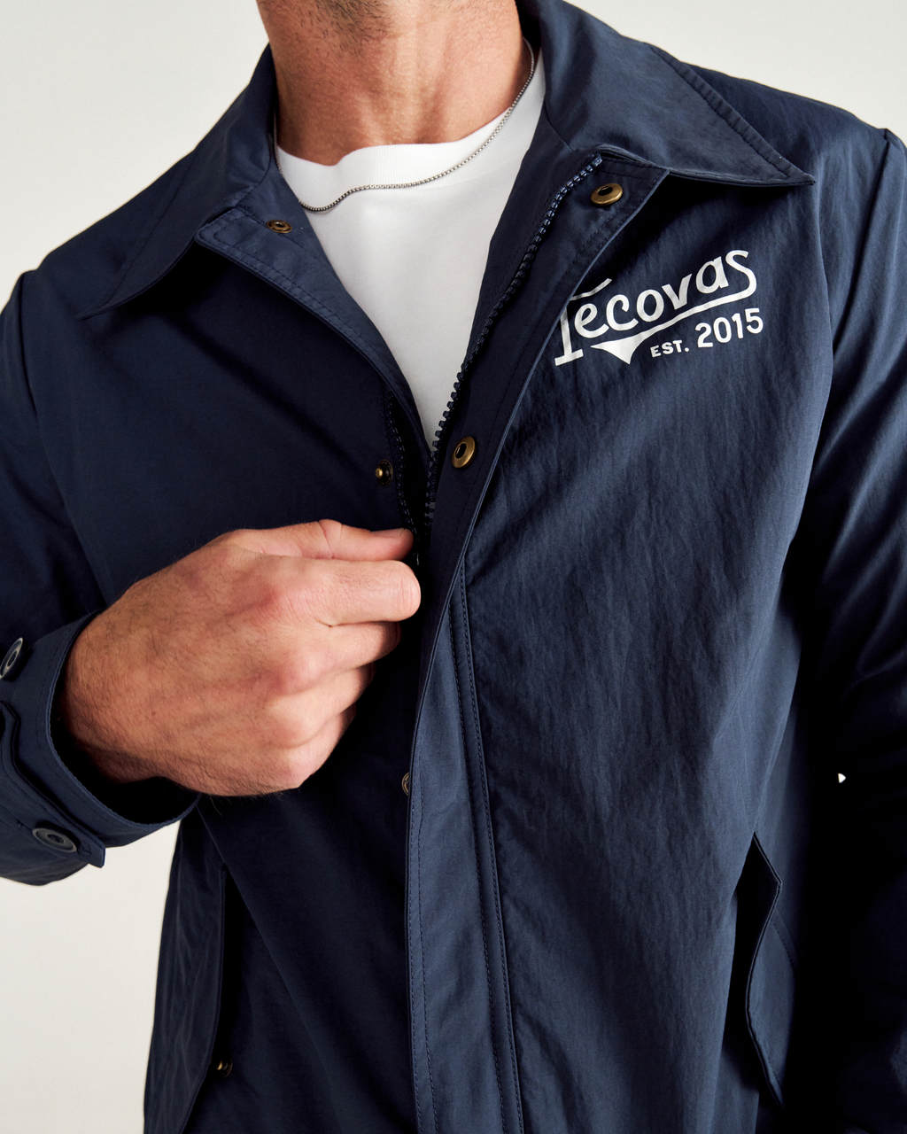 Men's Coaches Jacket - Navy Nylon