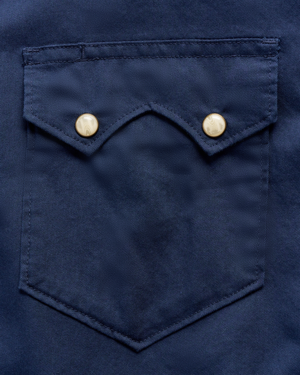 Men's Classic Fit Vintage Weight Sawtooth Short Sleeve Pearl Snap - Navy Cotton