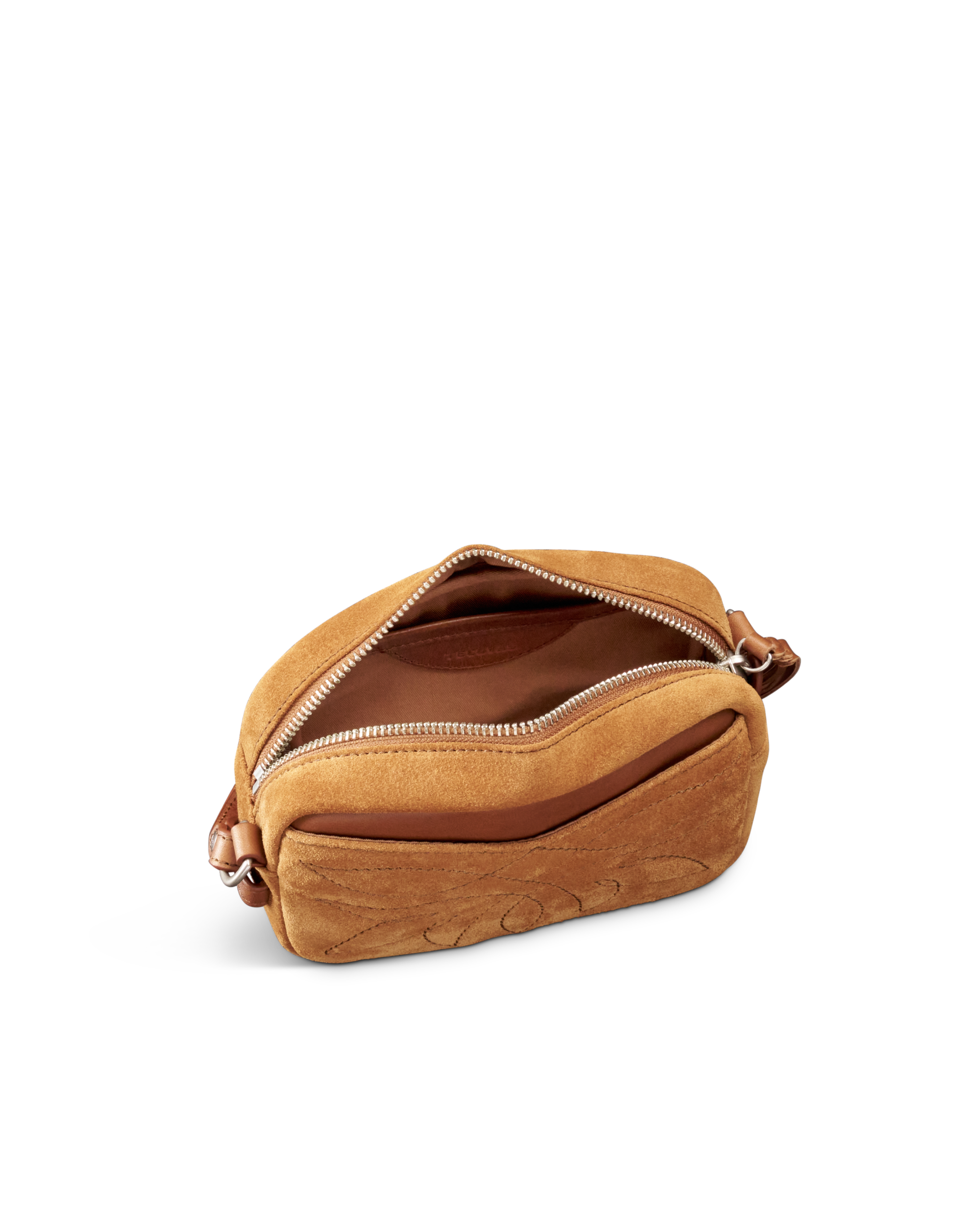Flower Mini Crossbody - Cashew Suede
