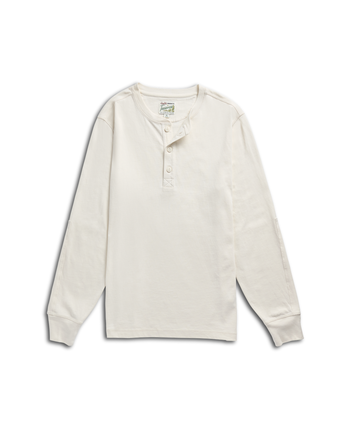 Men's Long Sleeve Henley - Whisper White Cotton
