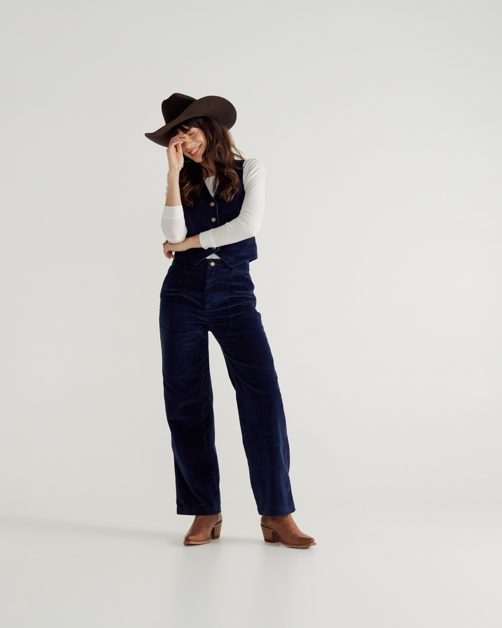 Women's Corduroy Carpenter Pant - Navy Corduroy