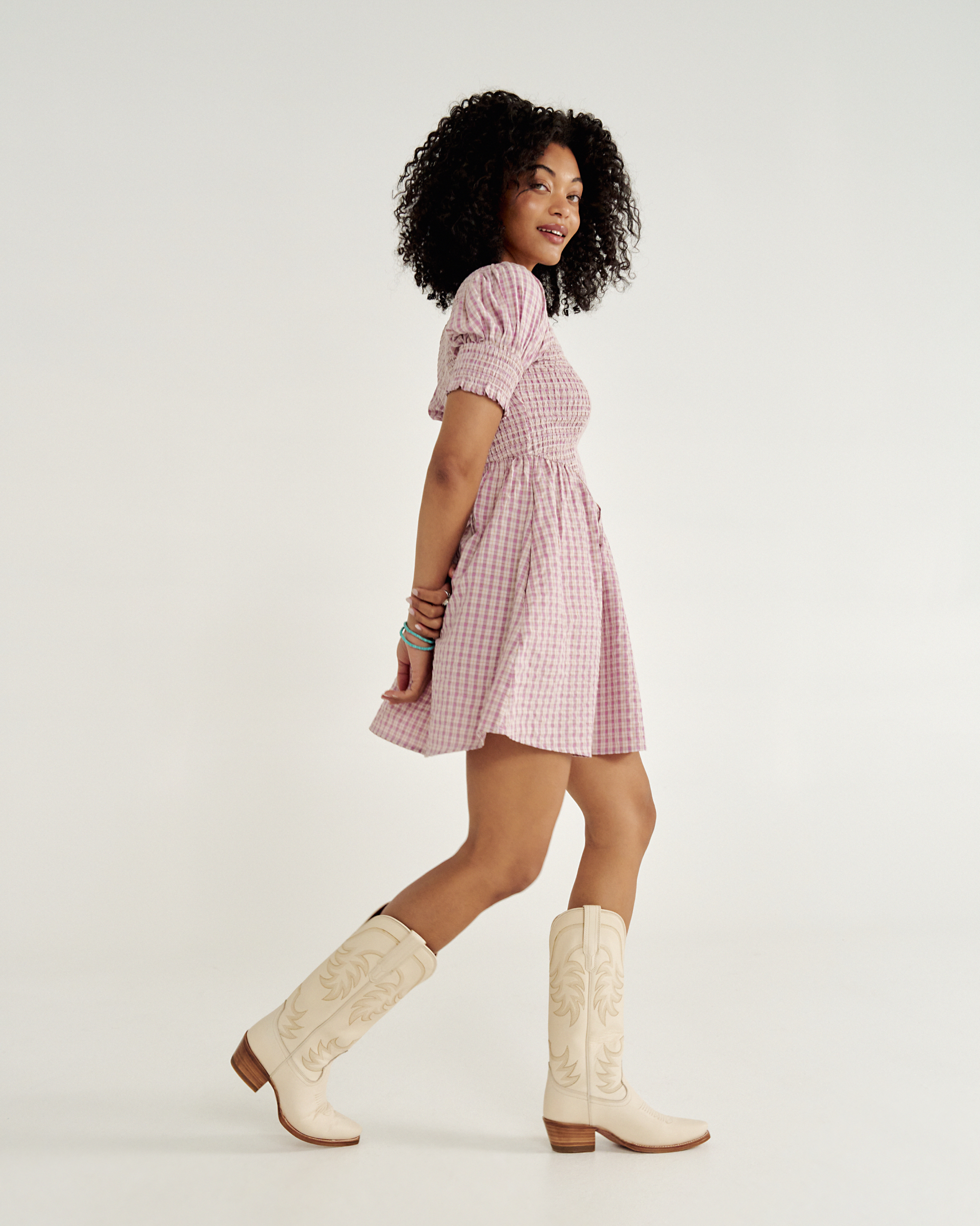 Women's Mini Dress - Purple Cotton