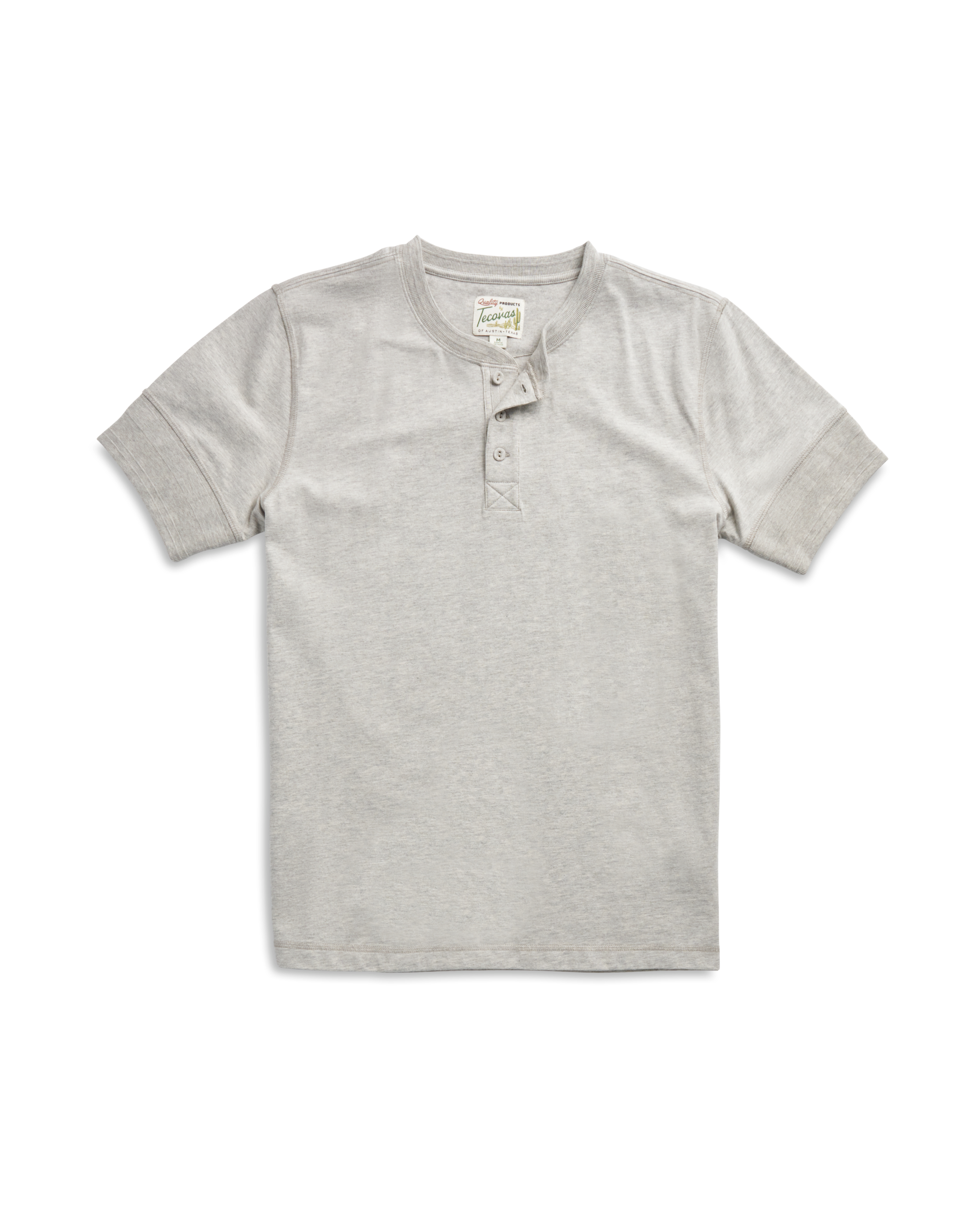 Men's Standard Issue Short Sleeve Henley - Gray Heather Pima Cotton