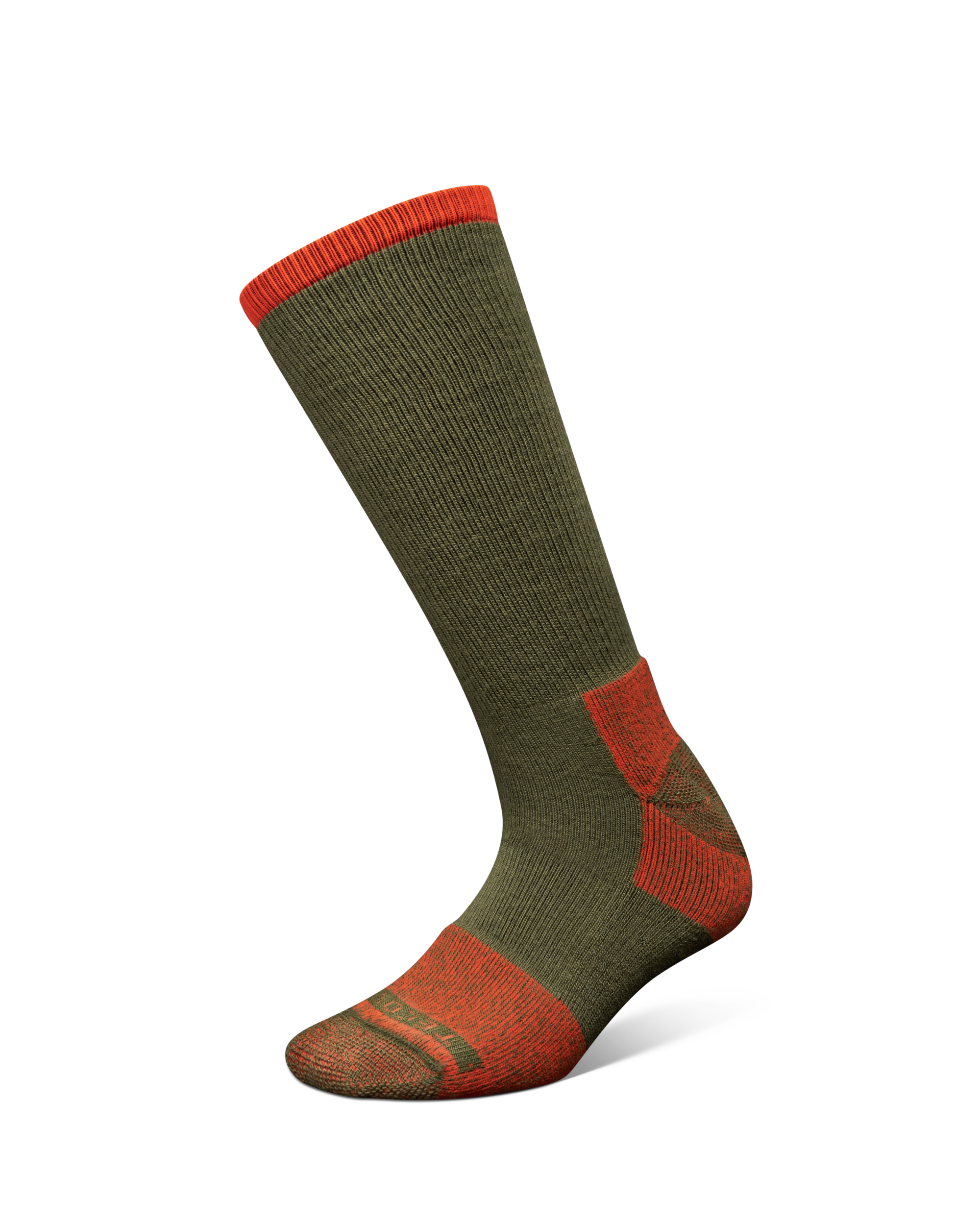 Work Socks (2-Pack) - Olive Orange Tan Polyester Spandex