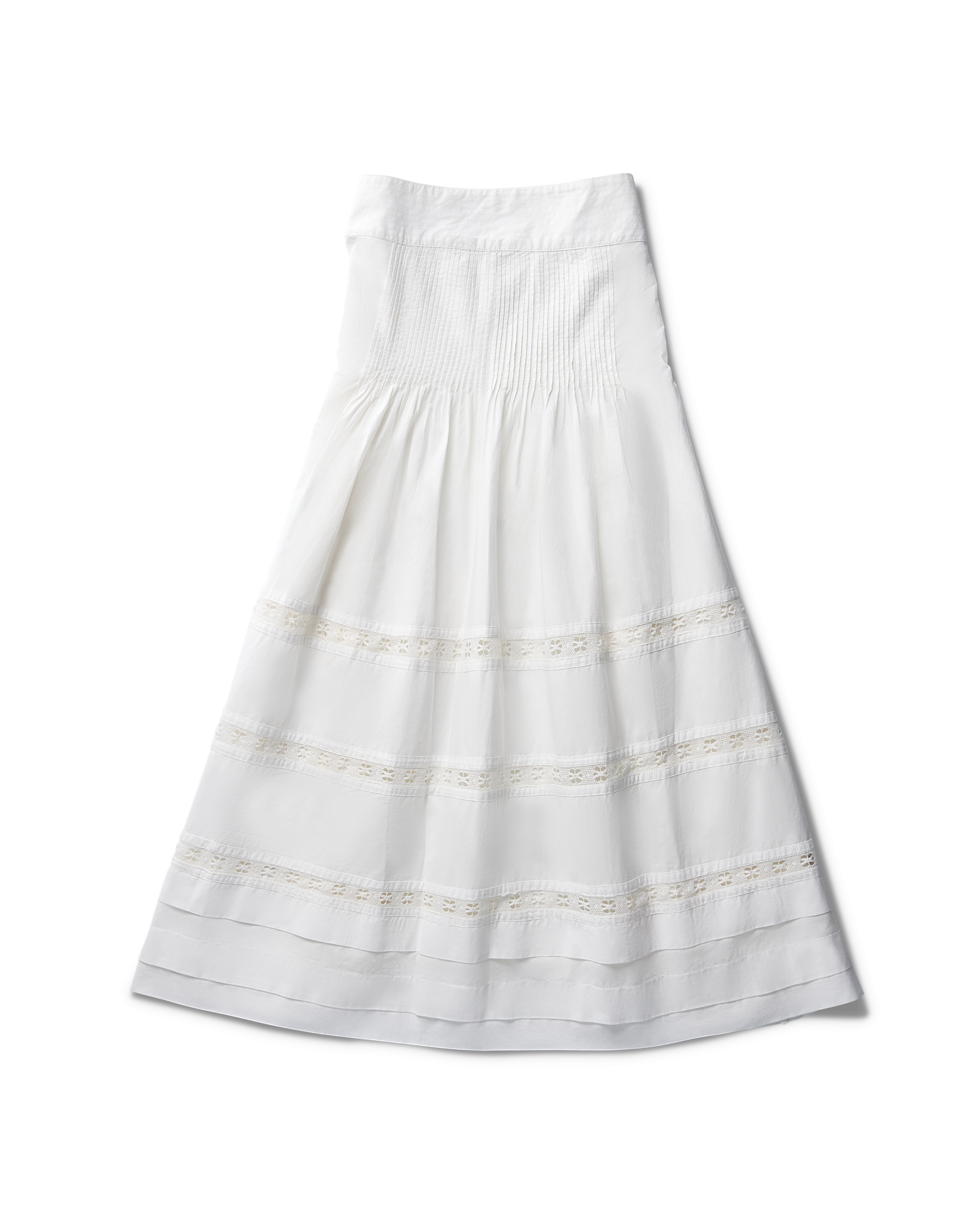 Women's Cotton Poplin Midi Skirt - White Cotton